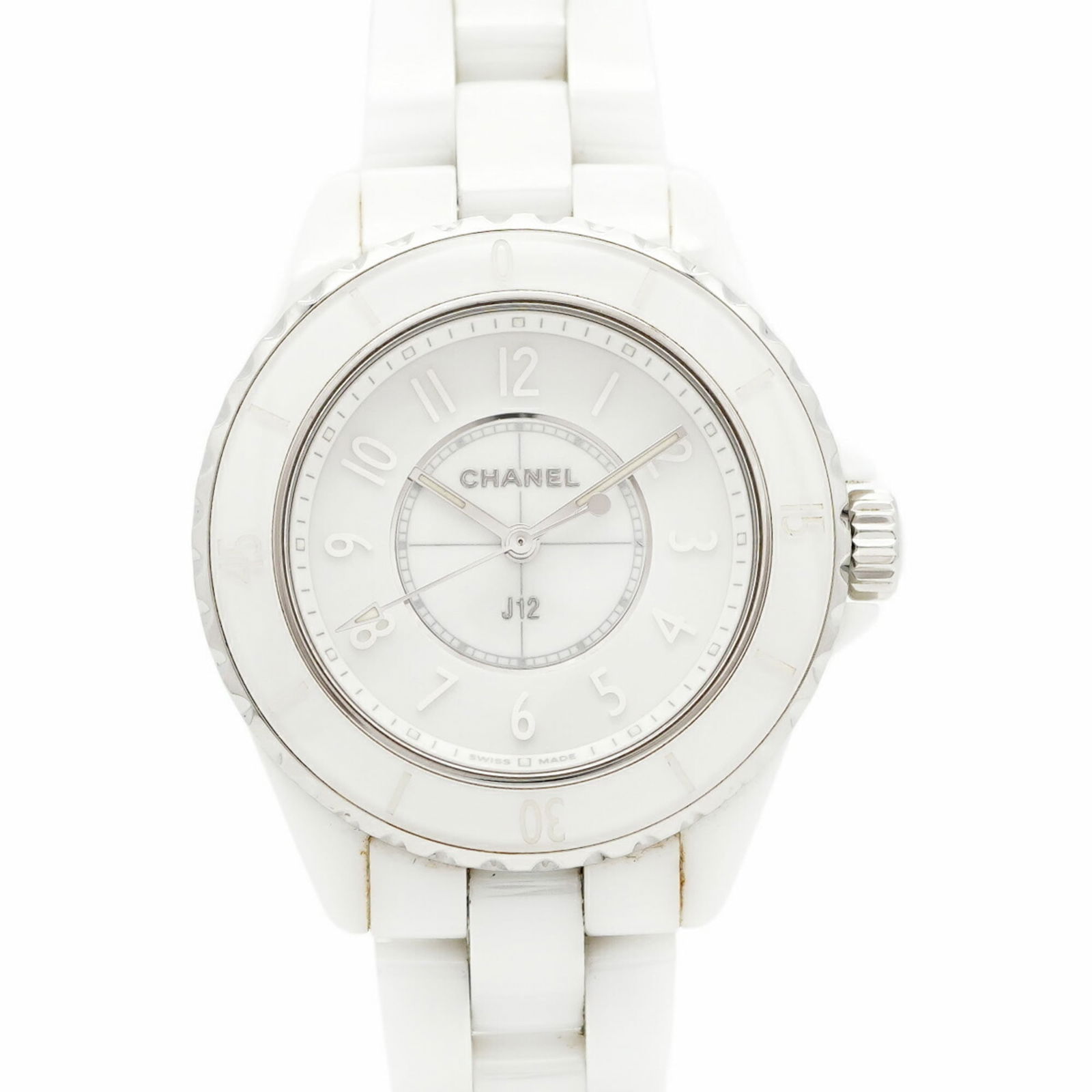Wristwatch Chanel: Wristwatch Chanel This listing features Wristwatch Chanel. Item specifics are provided below. Item Specifics: Brand: Chanel Type: Wristwatch Gender: Women Material (Band): Ceramic Color (Dial): White