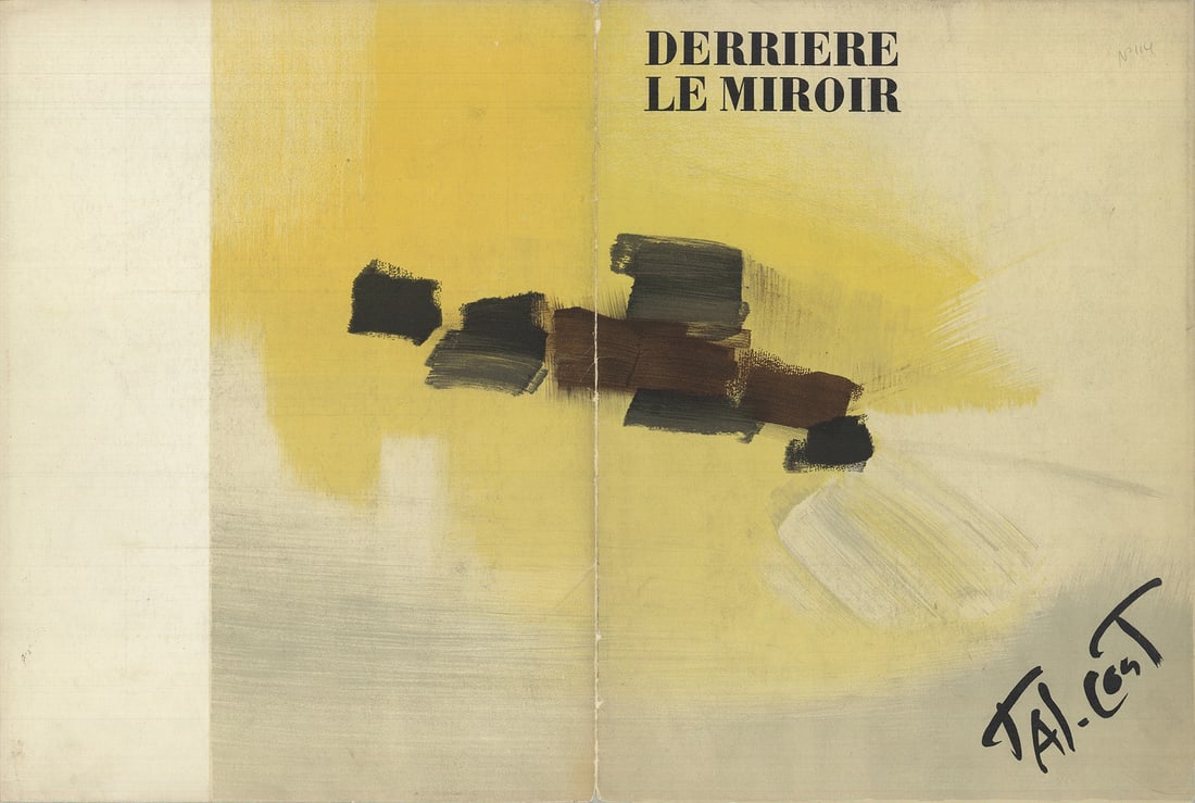 A PIERRE TAL-COAT Derriere Le Miroir no. 114 Cover 15" x 22.25" Lithograph 1959: A PIERRE TAL-COAT Derriere Le Miroir no. 114 Cover 15" x 22.25" Lithograph 1959 This listing features A PIERRE TAL-COAT Derriere Le Miroir no. 114 Cover 15" x 22.25" Lithograph 1959. Item specifics ar