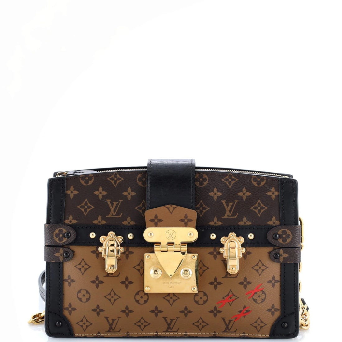 Canvas Louis Vuitton Trunk Clutch Reverse Monogram: Canvas Louis Vuitton Trunk Clutch Reverse Monogram This listing features Canvas Louis Vuitton Trunk Clutch Reverse Monogram. Item specifics are provided below. Item Specifics: Brand: Louis Vuitton Ext