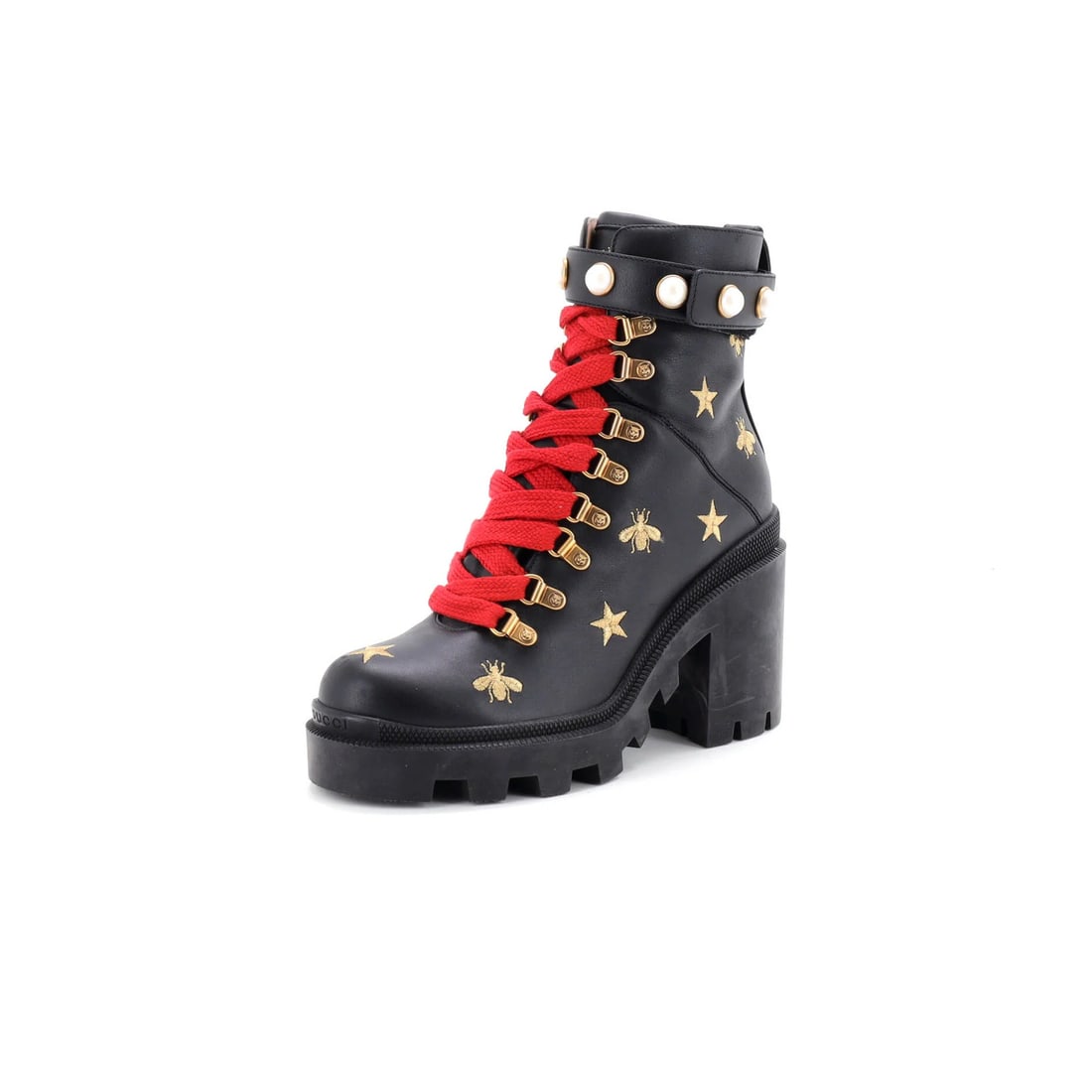Leather Gucci Women's Heeled Lace Up Combat Ankle Boots Embroidered: Leather Gucci Women's Heeled Lace Up Combat Ankle Boots Embroidered This listing features Leather Gucci Women's Heeled Lace Up Combat Ankle Boots Embroidered. Item specifics are provided below. Item S