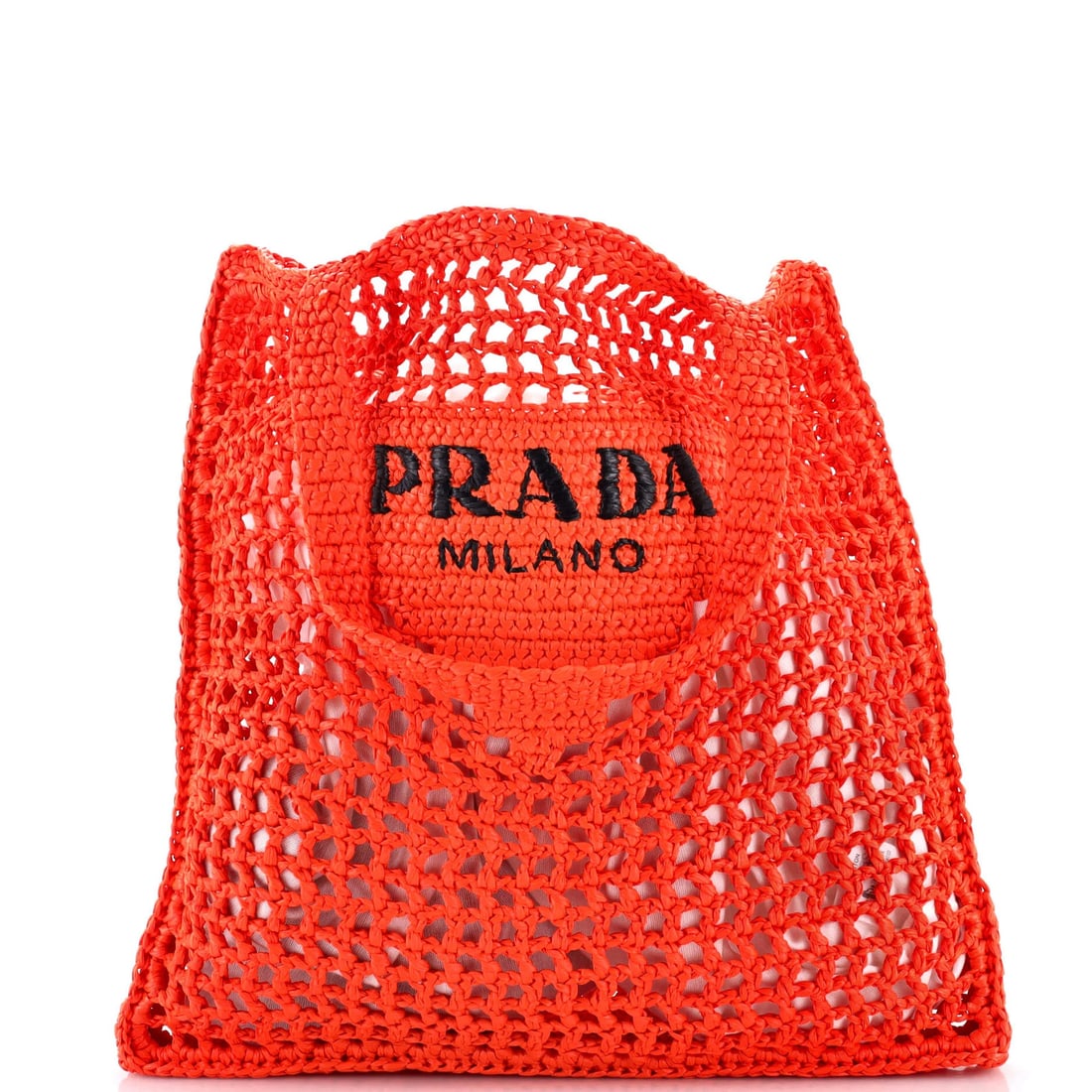 Raffia Prada Triangle Logo Open Tote: Raffia Prada Triangle Logo Open Tote This listing features Raffia Prada Triangle Logo Open Tote. Item specifics are provided below. Item Specifics: Brand: Prada Exterior Material: Raffia Style: Totes