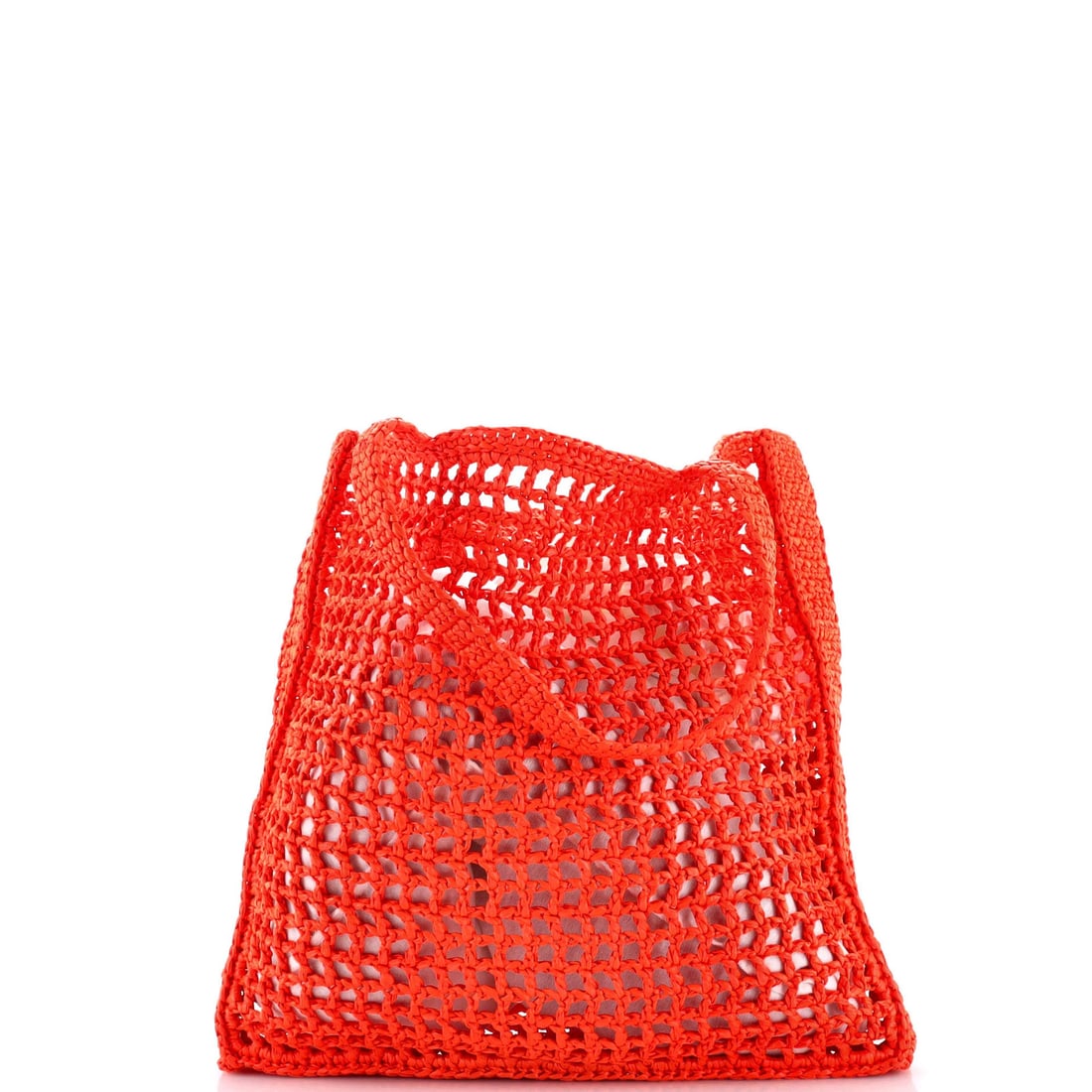 Raffia Prada Triangle Logo Open Tote - 3