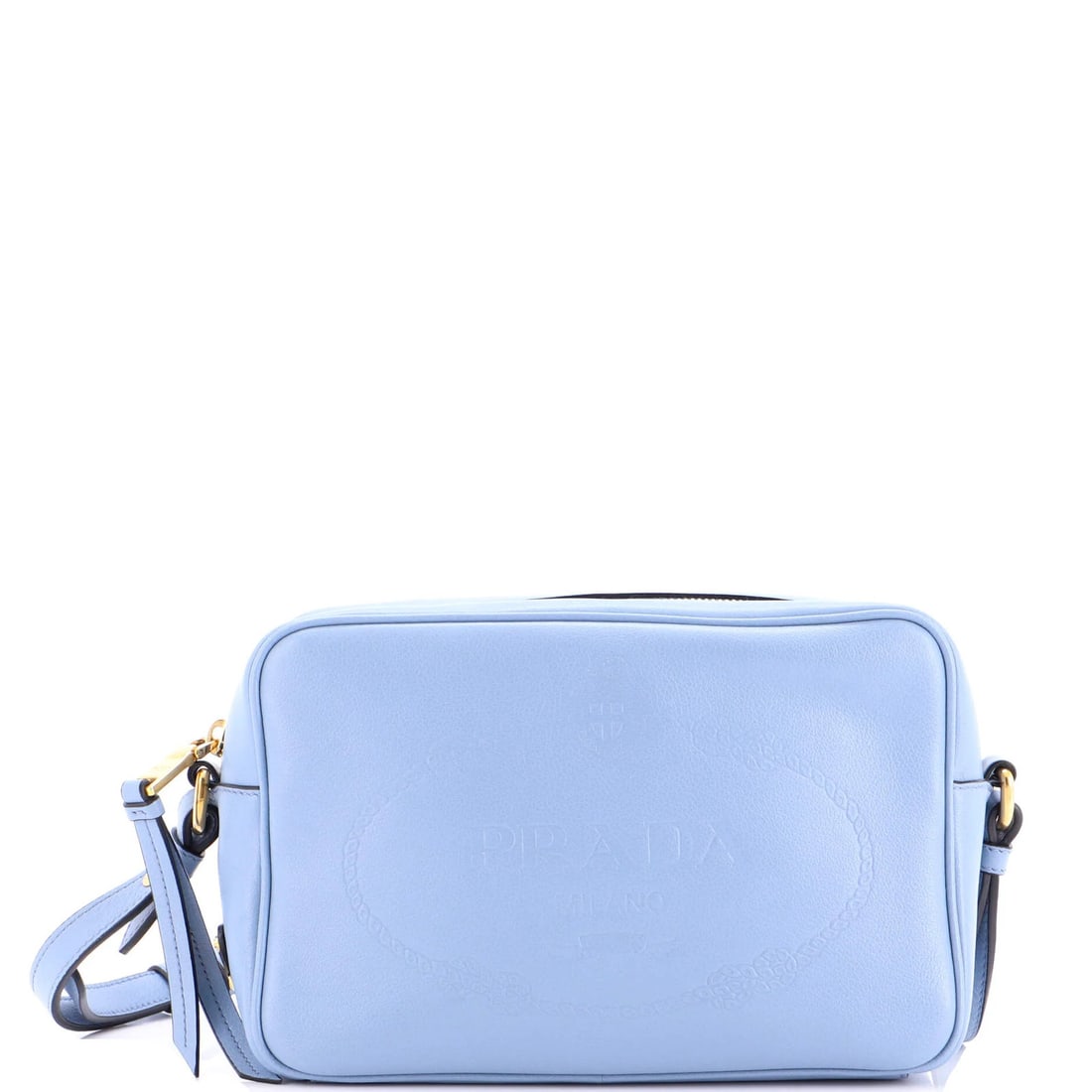 Small Prada Logo Camera Bag Embossed Leather: Small Prada Logo Camera Bag Embossed Leather This listing features Small Prada Logo Camera Bag Embossed Leather. Item specifics are provided below. Item Specifics: Brand: Prada Exterior Material: Leat