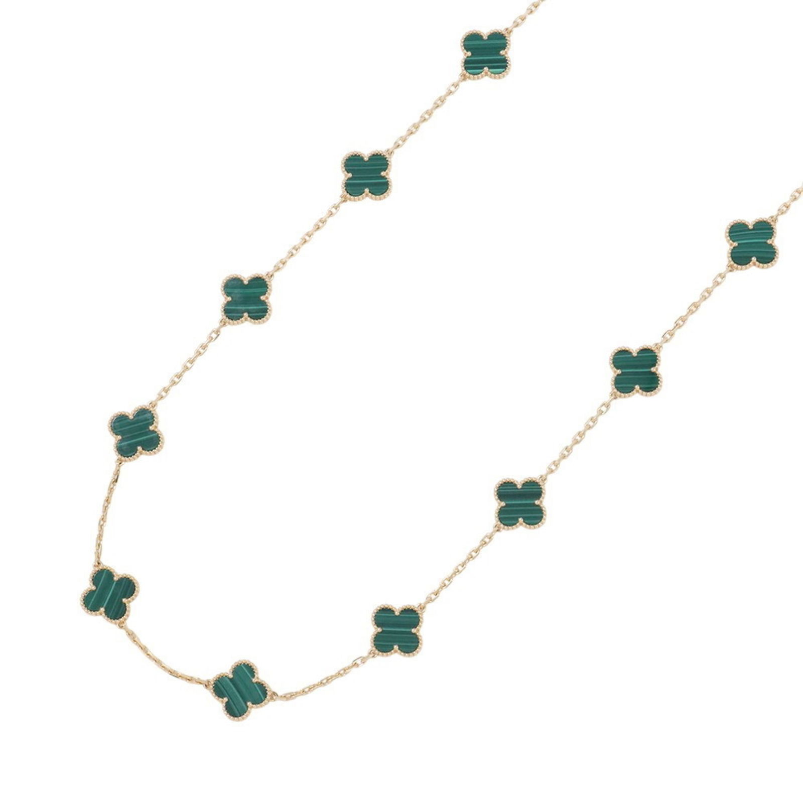 VCARL88100 - Van Cleef & Arpels Alhambra Long Necklace - 20 Motifs - Malachite - 18K Yellow Gold: VCARL88100 - Van Cleef & Arpels Alhambra Long Necklace - 20 Motifs - Malachite - 18K Yellow Gold This listing features VCARL88100 - Van Cleef & Arpels Alhambra Long Necklace - 20 Motifs - Malachite -