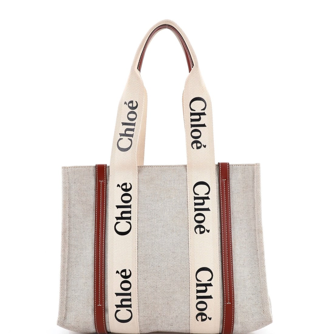 Medium Chloe Woody Tote Canvas with Leather: Medium Chloe Woody Tote Canvas with Leather This listing features Medium Chloe Woody Tote Canvas with Leather. Item specifics are provided below. Item Specifics: Brand: Chloe Exterior Material: Canvas