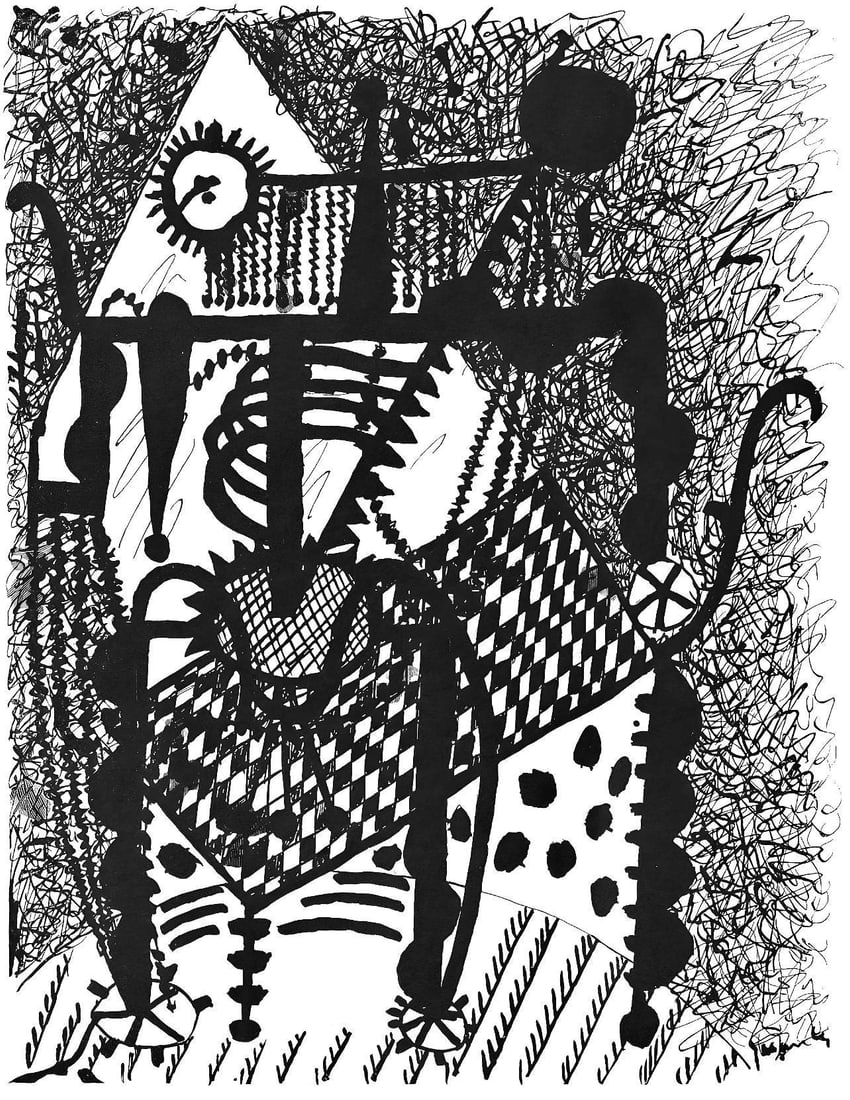 Woodcut - Pablo Picasso - Composition (Johnson/ Vollard 193; Monod 10485) - Hlne chez Archimde (1 of 7)