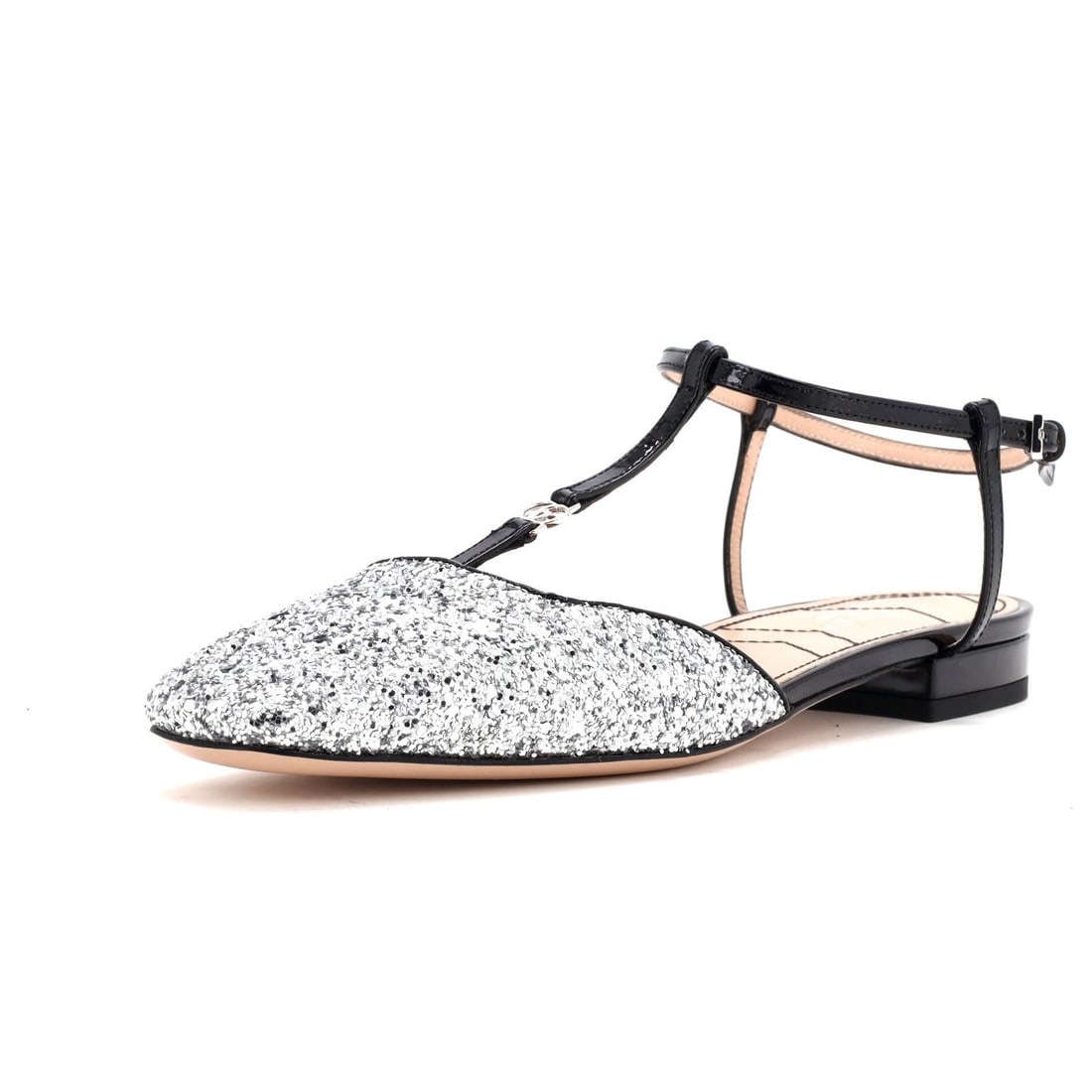 Patent Gucci Women's GG Slingback Flats Glitter and: Patent Gucci Women's GG Slingback Flats Glitter and This listing features Patent Gucci Women's GG Slingback Flats Glitter and. Item specifics are provided below. Item Specifics: Brand: Gucci Us Shoe S
