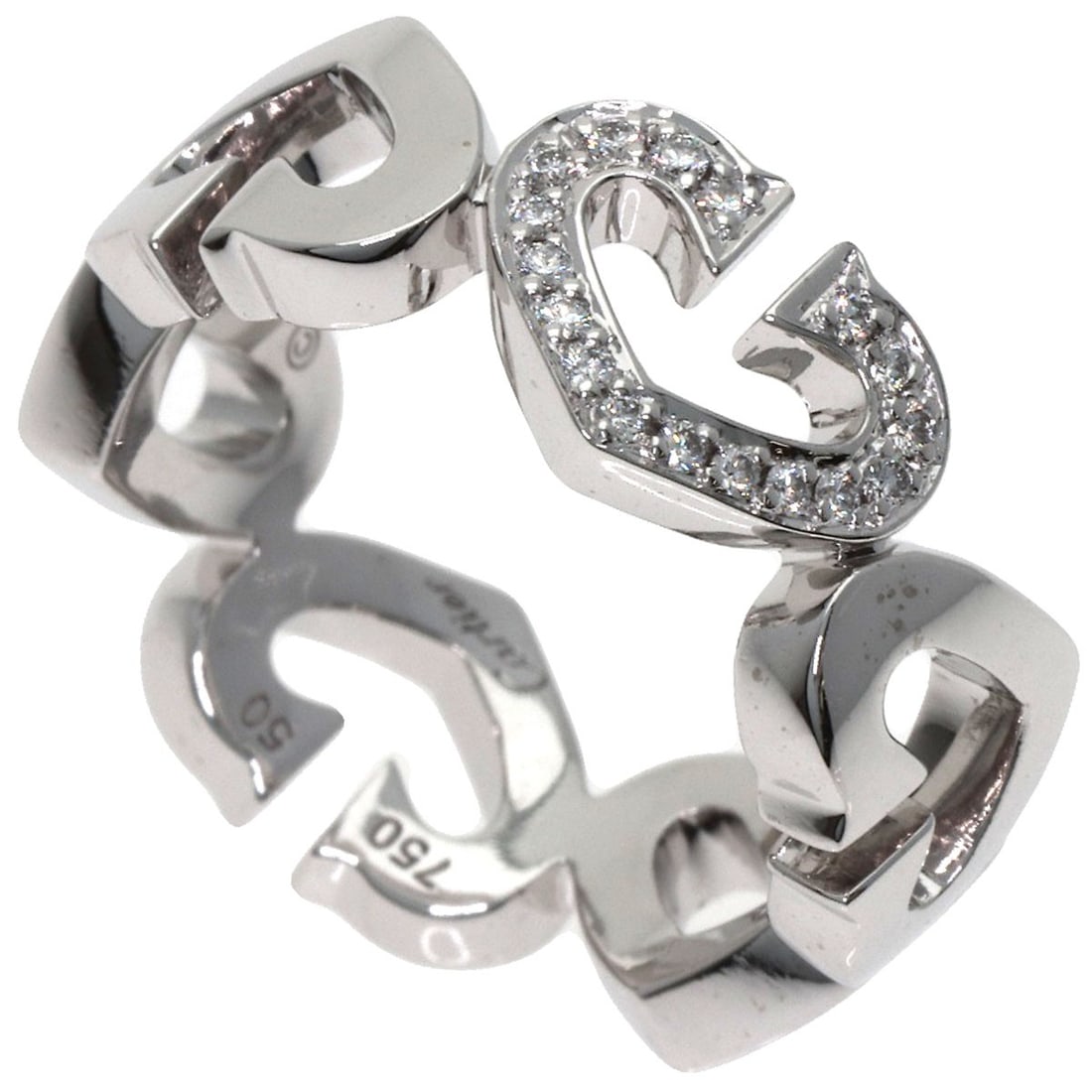 Gold CARTIER C Heart Diamond # 50 Ring K18 White: Gold CARTIER C Heart Diamond # 50 Ring K18 White This listing features Gold CARTIER C Heart Diamond # 50 Ring K18 White. Item specifics are provided below. Item Specifics: Brand: CARTIER Style: Ring M