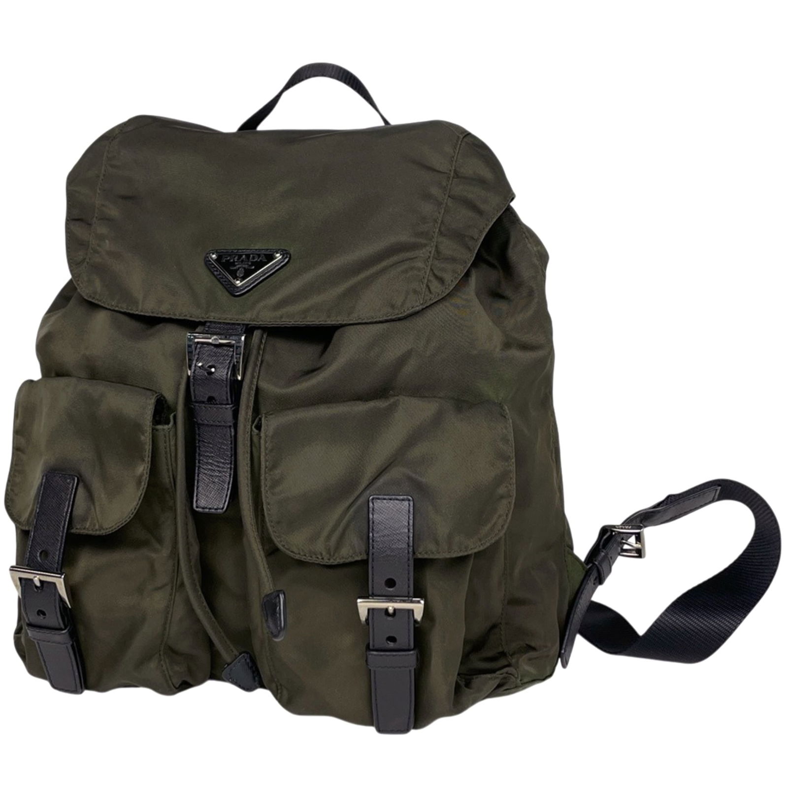 Leather - Prada Backpack Nylon: Leather - Prada Backpack Nylon This listing features Leather - Prada Backpack Nylon. Item specifics are provided below. Item Specifics: Brand: Prada Type: Backpack Material: Nylon , Leather Color: Bla