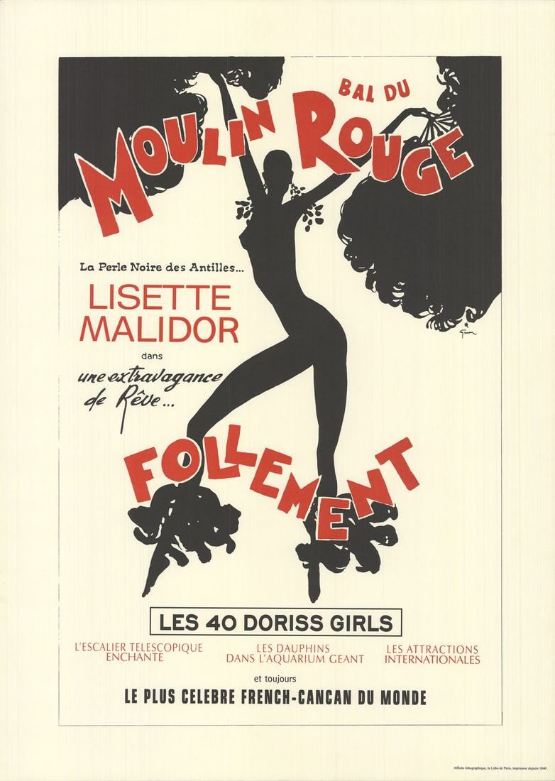 B RENE GRUAU Moulin Rouge Lisette Malidor 27.5" x 19.75" Lithograph Contemporary: B RENE GRUAU Moulin Rouge Lisette Malidor 27.5" x 19.75" Lithograph Contemporary This listing features B RENE GRUAU Moulin Rouge Lisette Malidor 27.5" x 19.75" Lithograph Contemporary. Item specifics