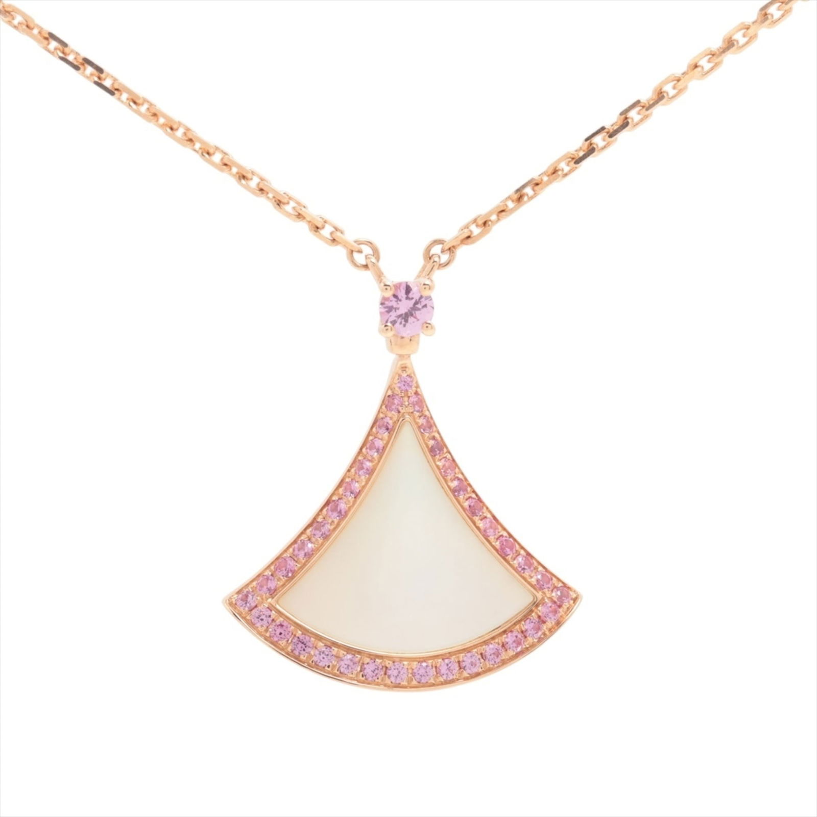 (750) BVLGARI Diva's Dream Shell and Pink Sapphire Necklace in Gold: (750) BVLGARI Diva's Dream Shell and Pink Sapphire Necklace in Gold This listing features (750) BVLGARI Diva's Dream Shell and Pink Sapphire Necklace in Gold. Item specifics are provided below. Item S