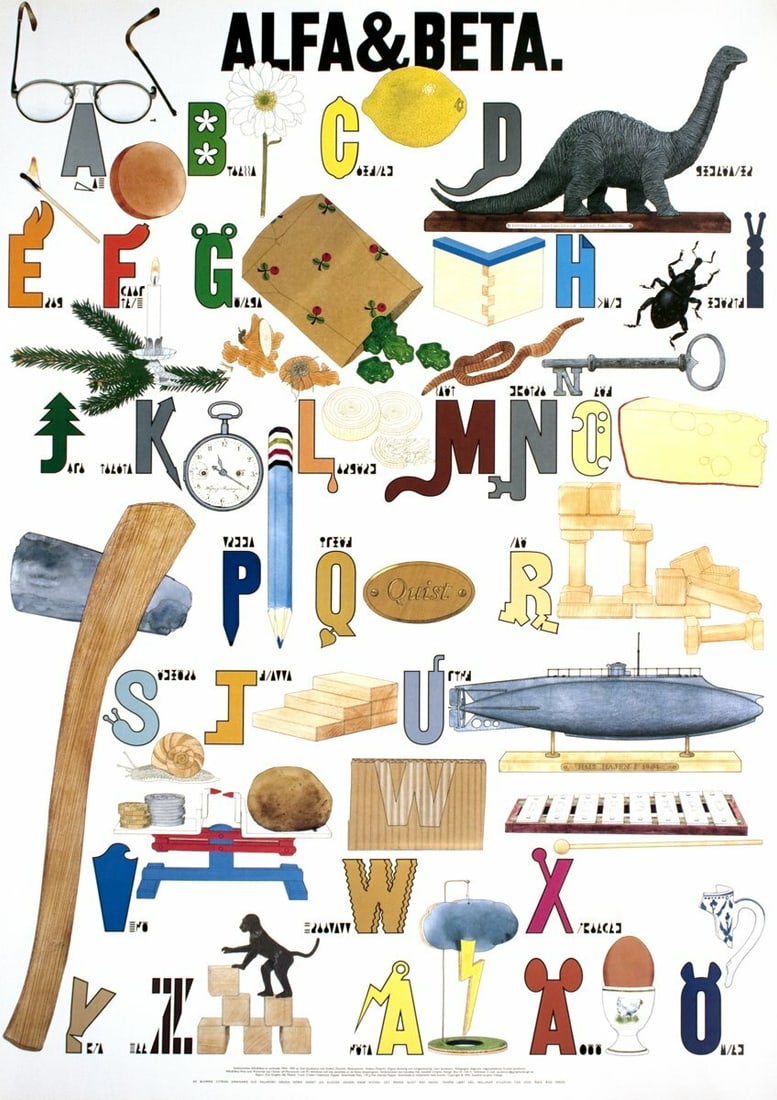 Multicolor ARTIST UNKNOWN Swedish Alphabet 39.5" x 27.5" Poster Contemporary (1 of 1)