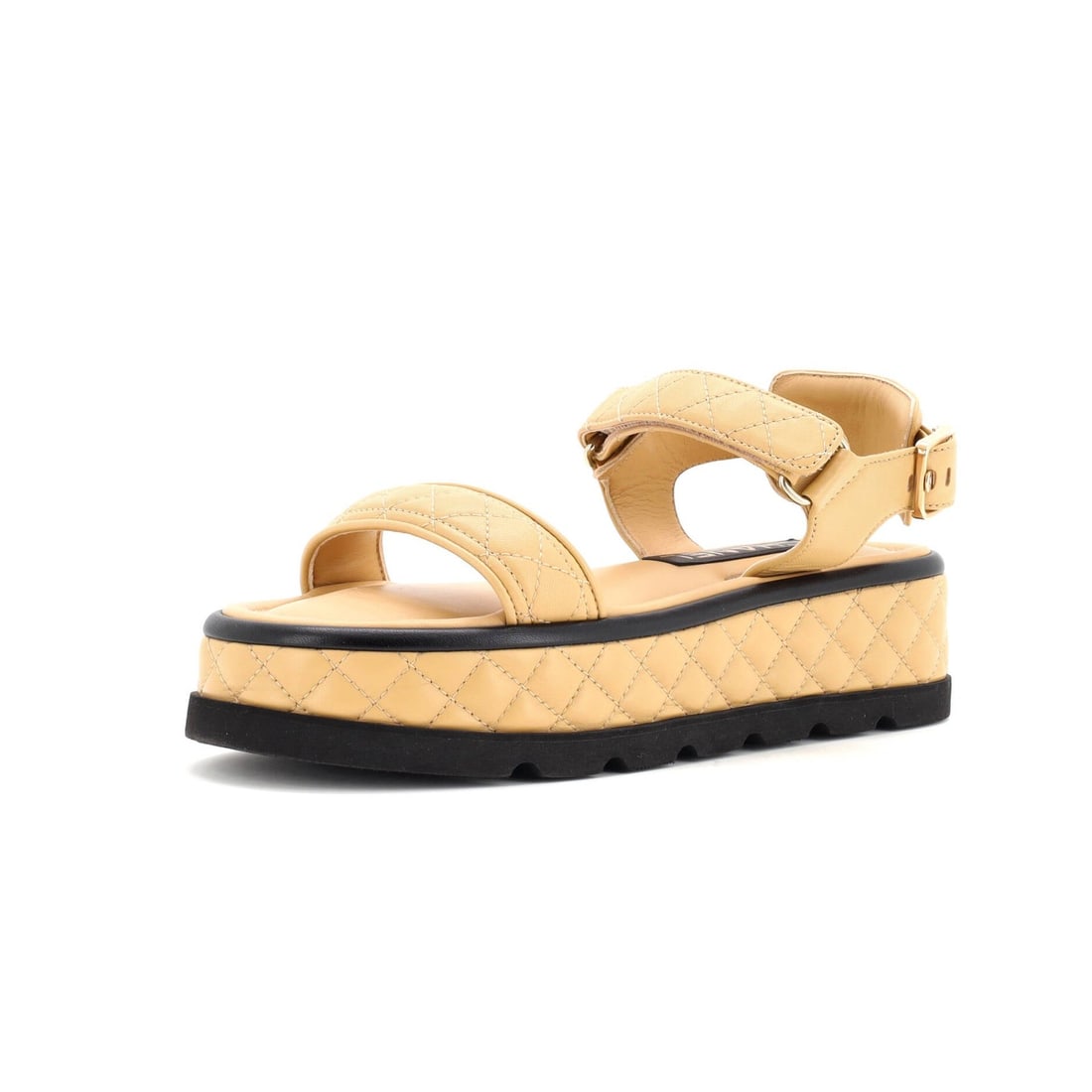 Leather Chanel Women's Platform Sandals Quilted (1 of 5)