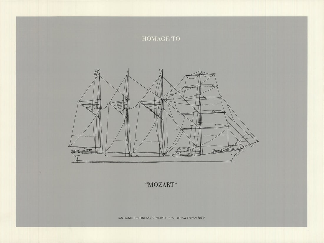 Contempora IAN HAMILTON FINLAY Homage to Mozart SIGNED 20" x 15" Lithograph 1970: Contempora IAN HAMILTON FINLAY Homage to Mozart SIGNED 20" x 15" Lithograph 1970 This listing features Contempora IAN HAMILTON FINLAY Homage to Mozart SIGNED 20" x 15" Lithograph 1970. Item specifics