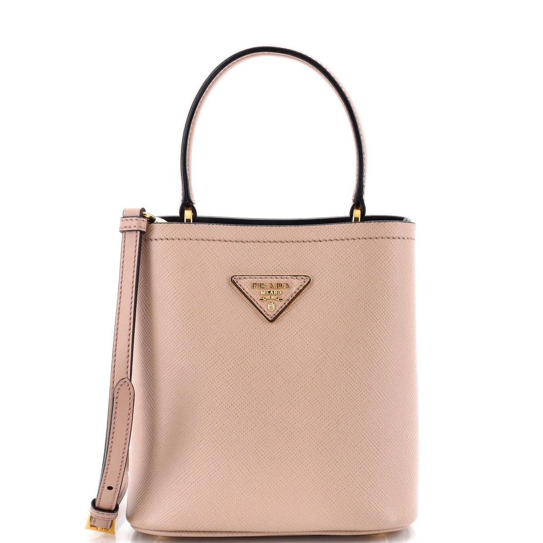 Small Prada Panier Bucket Bag Saffiano Leather: Small Prada Panier Bucket Bag Saffiano Leather This listing features Small Prada Panier Bucket Bag Saffiano Leather. Item specifics are provided below. Item Specifics: Brand: Prada Exterior Material: