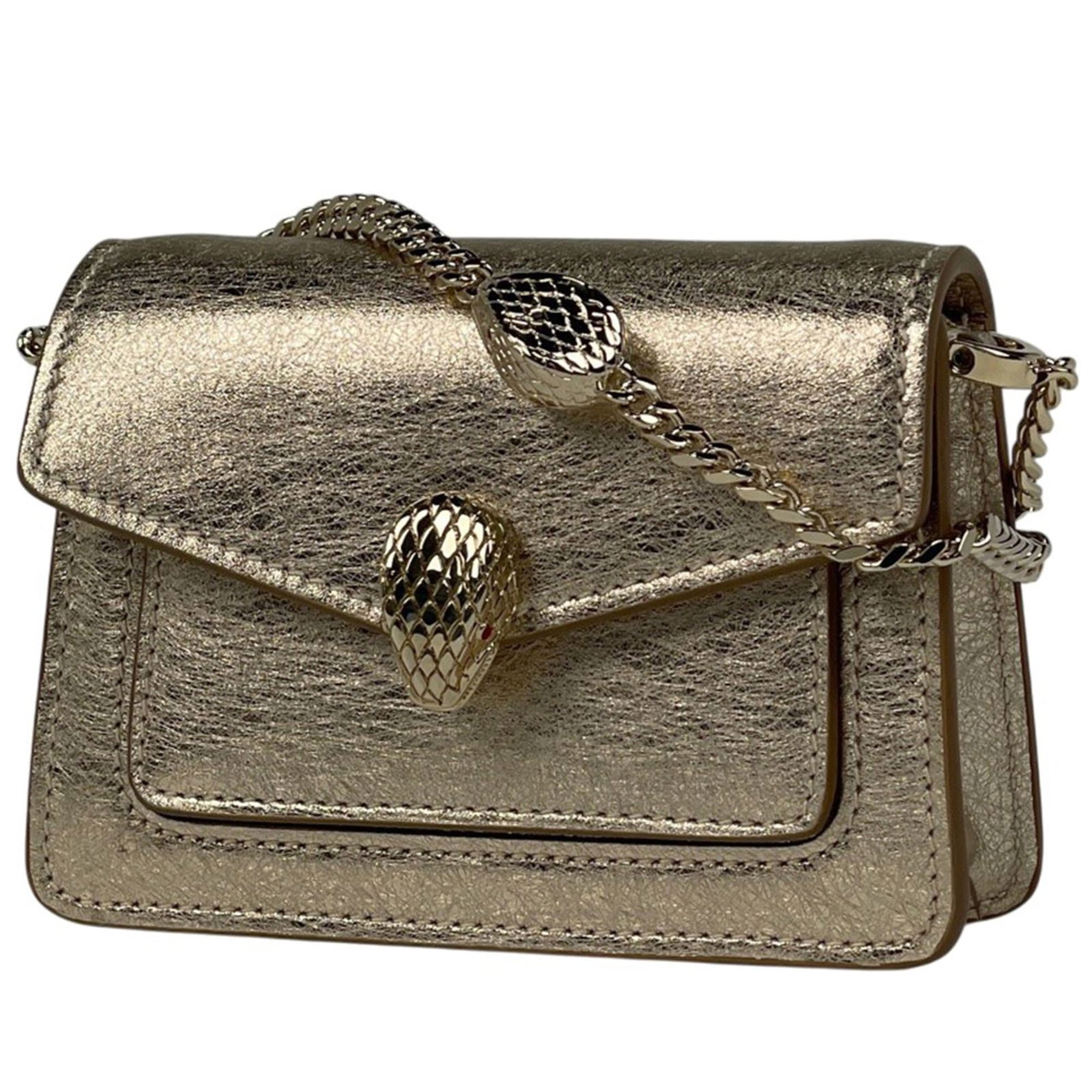 Leather Bvlgari Shoulder Bag: Leather Bvlgari Shoulder Bag This listing features Leather Bvlgari Shoulder Bag. Item specifics are provided below. Item Specifics: Brand: Bvlgari Type: Shoulder Bag Material: Leather Color: Gold Gend