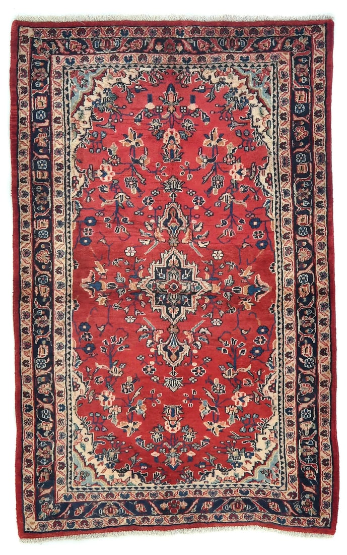 3'7X5'6 Red Vintage Handmade Tribal Rug Farmhouse Entryway Oriental Carpet: 3'7X5'6 Red Vintage Handmade Tribal Rug Farmhouse Entryway Oriental Carpet This listing features 3'7X5'6 Red Vintage Handmade Tribal Rug Farmhouse Entryway Oriental Carpet. Item specifics are provided