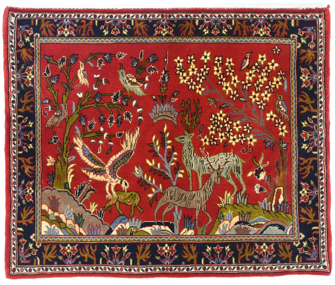 Carpet 2'9x3'2 ft Handmade Square Oriental Rug Red Pictorial Design: Carpet 2'9x3'2 ft Handmade Square Oriental Rug Red Pictorial Design This listing features Carpet 2'9x3'2 ft Handmade Square Oriental Rug Red Pictorial Design. Item specifics are provided below. Item S