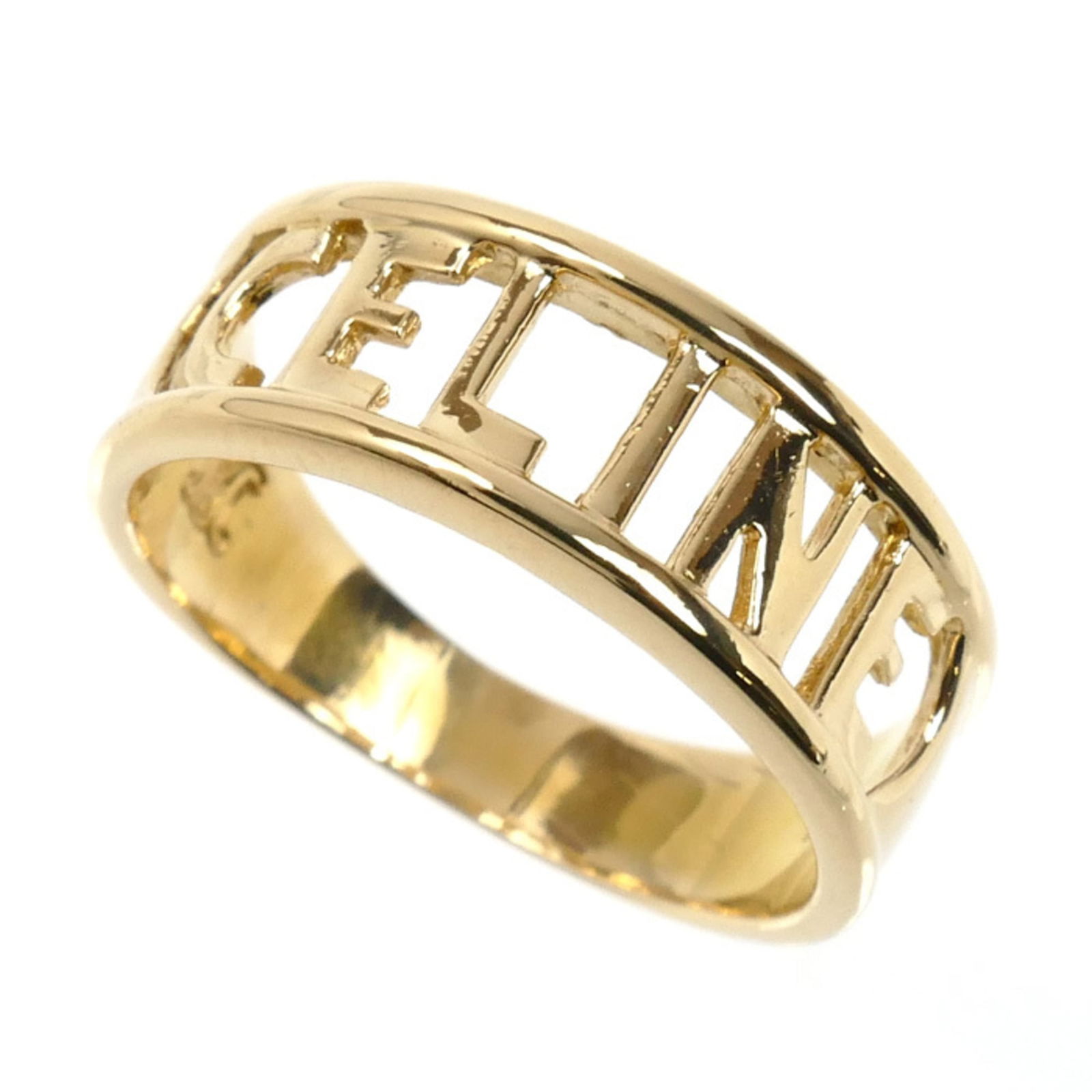(18K) Celine Band Ring Yellow Gold: (18K) Celine Band Ring Yellow Gold This listing features (18K) Celine Band Ring Yellow Gold. Item specifics are provided below. Item Specifics: Brand: Celine Type: Band Ring Gender: Women Color: Yello