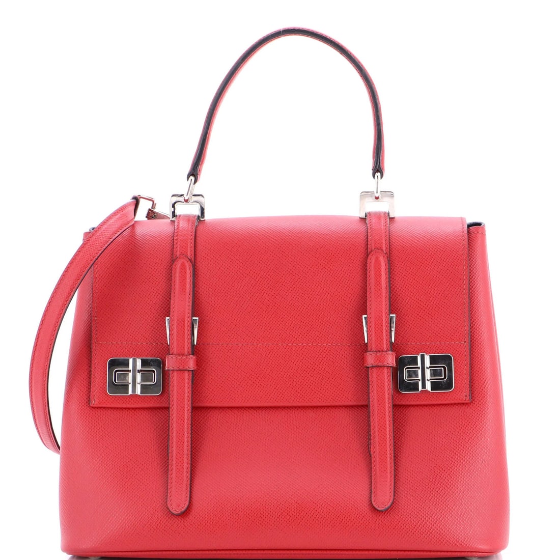 Medium Prada Half Flap Double Turn Lock Satchel Saffiano Leather: Medium Prada Half Flap Double Turn Lock Satchel Saffiano Leather This listing features Medium Prada Half Flap Double Turn Lock Satchel Saffiano Leather. Item specifics are provided below. Item Specifi