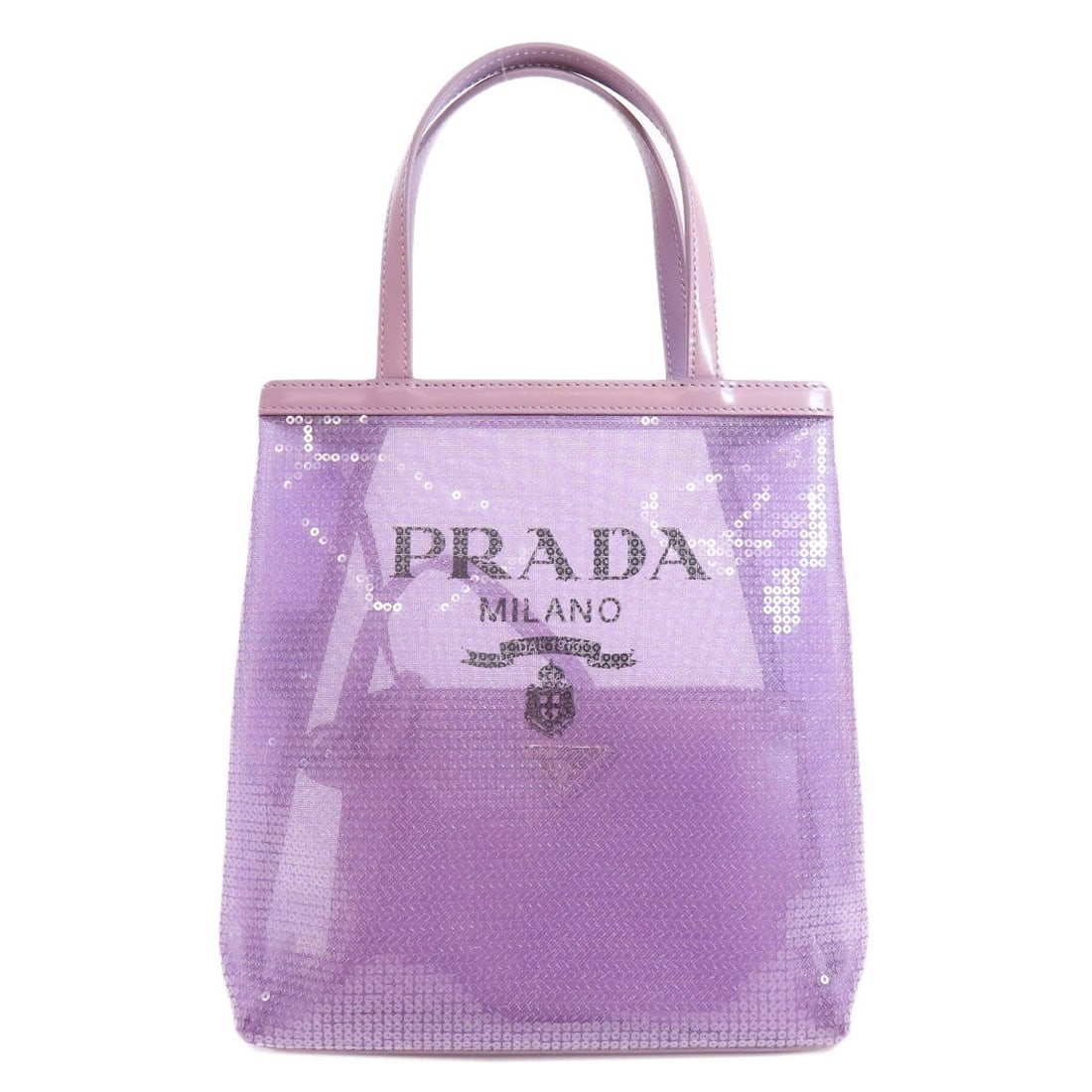 Spangle PRADA Mesh tote Handbag: Spangle PRADA Mesh tote Handbag This listing features Spangle PRADA Mesh tote Handbag. Item specifics are provided below. Item Specifics: Brand: PRADA Style: Handbag Exterior Material: Spangle Exterio