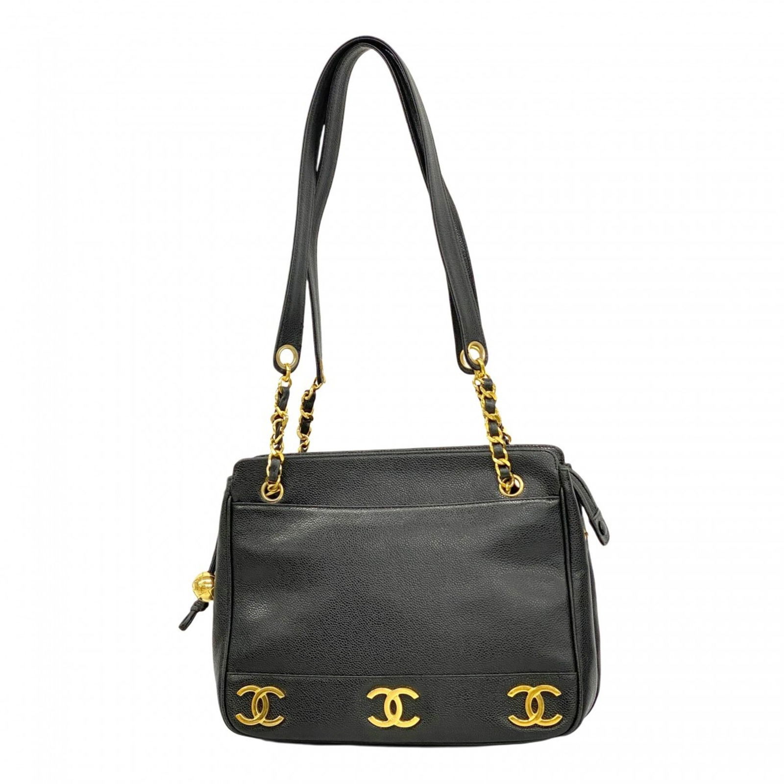 Calfskin Chanel Shoulder Bag Grained: Calfskin Chanel Shoulder Bag Grained This listing features Calfskin Chanel Shoulder Bag Grained. Item specifics are provided below. Item Specifics: Brand: Chanel Type: Shoulder Bag Material: Grained C