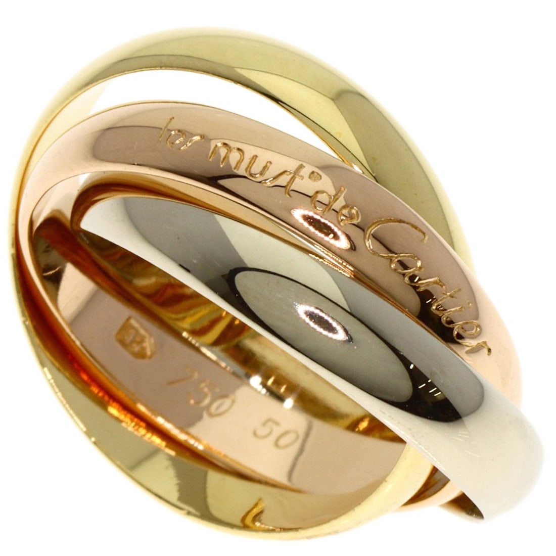 Gold CARTIER Trinity #50 Ring K18 Yellow Gold K18 White: Gold CARTIER Trinity #50 Ring K18 Yellow Gold K18 White This listing features Gold CARTIER Trinity #50 Ring K18 Yellow Gold K18 White. Item specifics are provided below. Item Specifics: Brand: CARTIER