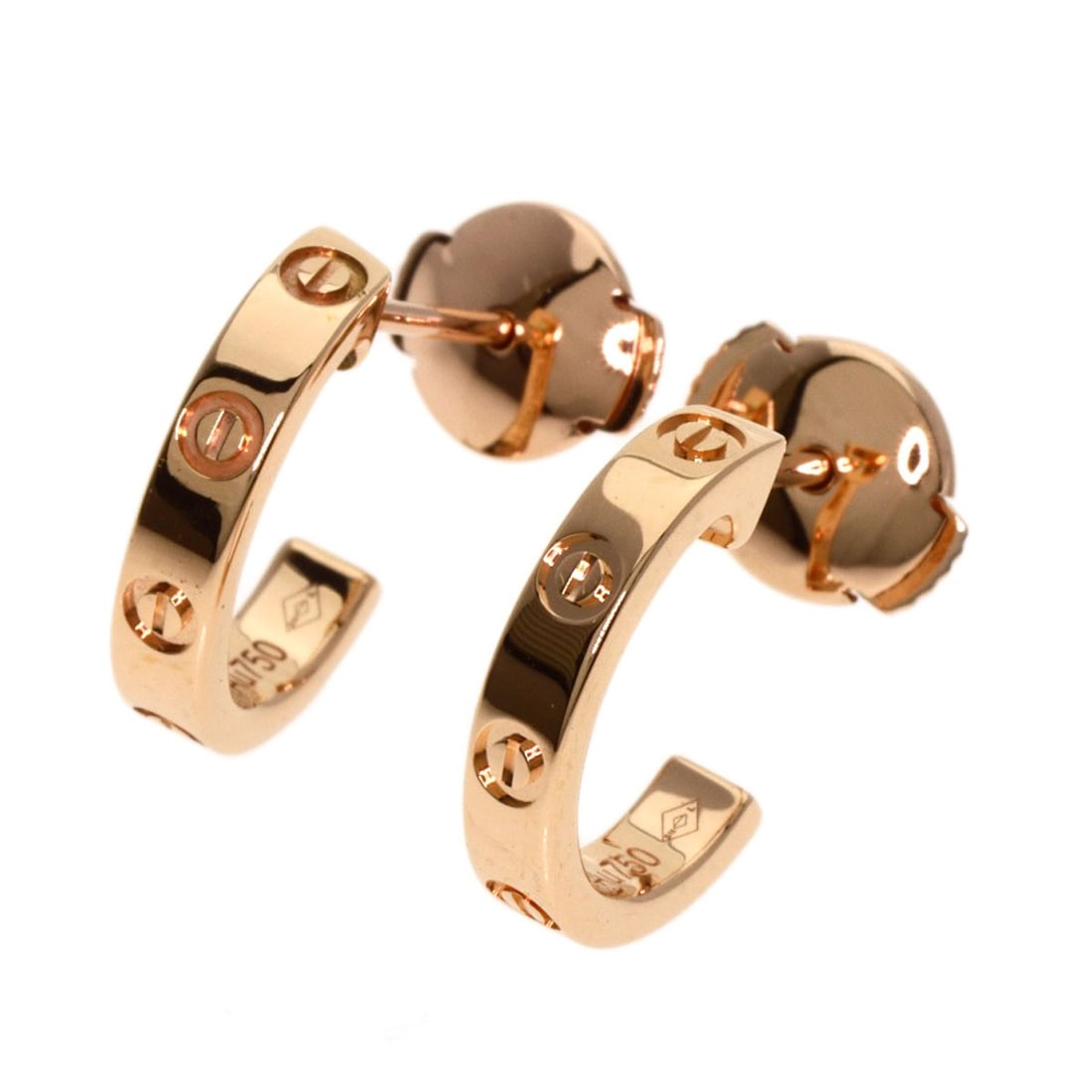 Gold CARTIER mini love earring K18 Pink: Gold CARTIER mini love earring K18 Pink This listing features Gold CARTIER mini love earring K18 Pink. Item specifics are provided below. Item Specifics: Brand: CARTIER Style: earring Material: K18 Pi