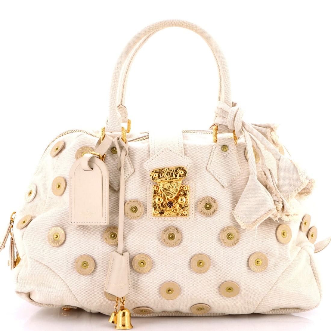 Canvas Louis Vuitton Polka Dot Panama Bowly Handbag Embellished: Canvas Louis Vuitton Polka Dot Panama Bowly Handbag Embellished This listing features Canvas Louis Vuitton Polka Dot Panama Bowly Handbag Embellished. Item specifics are provided below. Item Specifics