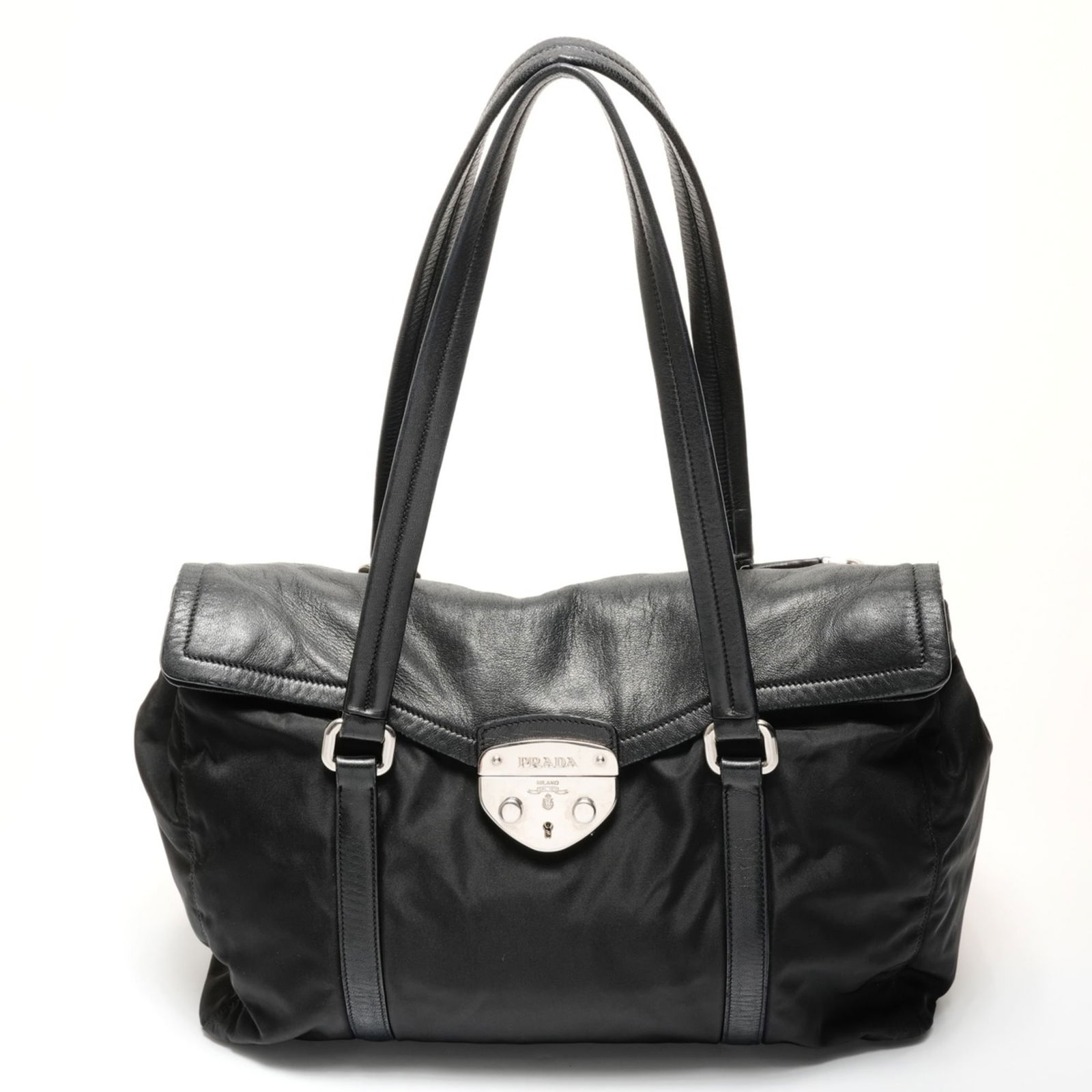 Leather - Prada Shoulder Bag Nylon: Leather - Prada Shoulder Bag Nylon This listing features Leather - Prada Shoulder Bag Nylon. Item specifics are provided below. Item Specifics: Brand: Prada Type: Shoulder Bag Material: Nylon , Leathe