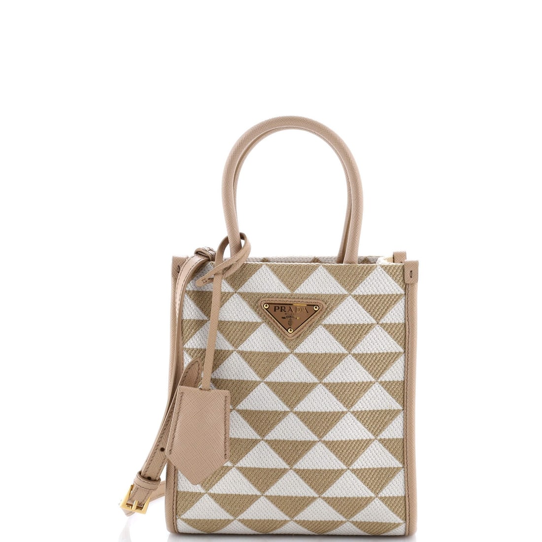 Mini Prada Symbole Shopper Tote Jacquard: Mini Prada Symbole Shopper Tote Jacquard This listing features Mini Prada Symbole Shopper Tote Jacquard. Item specifics are provided below. Item Specifics: Brand: Prada Exterior Material: Jacquard Sty
