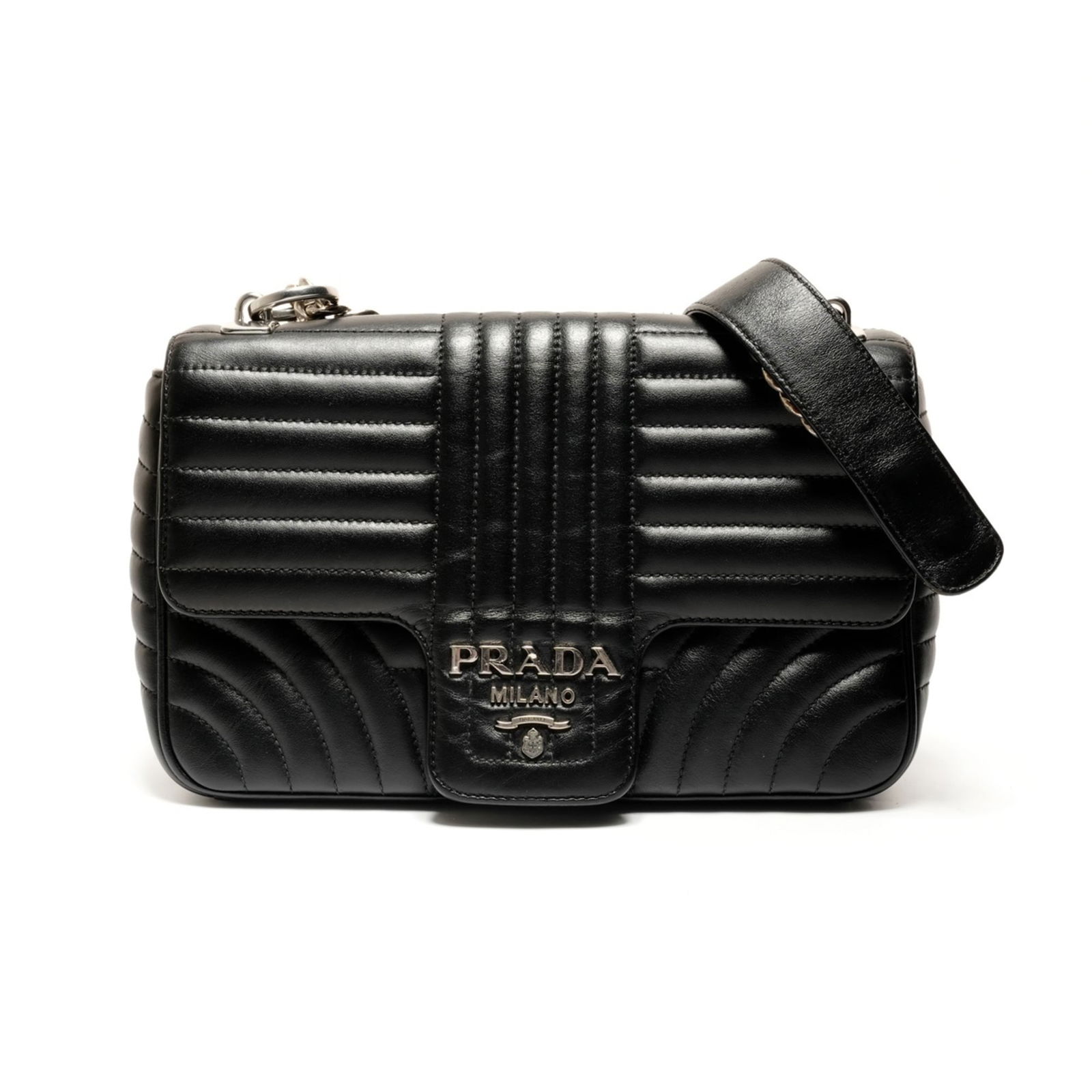 Leather Prada Shoulder Bag: Leather Prada Shoulder Bag This listing features Leather Prada Shoulder Bag. Item specifics are provided below. Item Specifics: Brand: Prada Type: Shoulder Bag Material: Leather Color: Black Gender: W