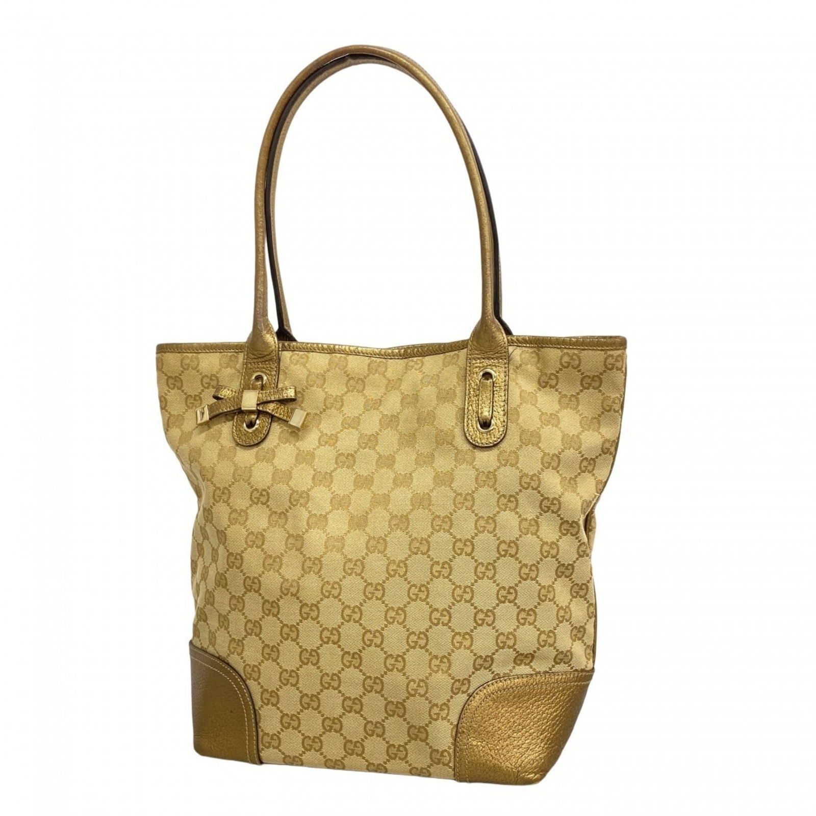 Canvas Gucci Tote Bag: Canvas Gucci Tote Bag This listing features Canvas Gucci Tote Bag. Item specifics are provided below. Item Specifics: Brand: Gucci Type: Tote Bag Material: Canvas Color: Beige Hardware Color: Champagn