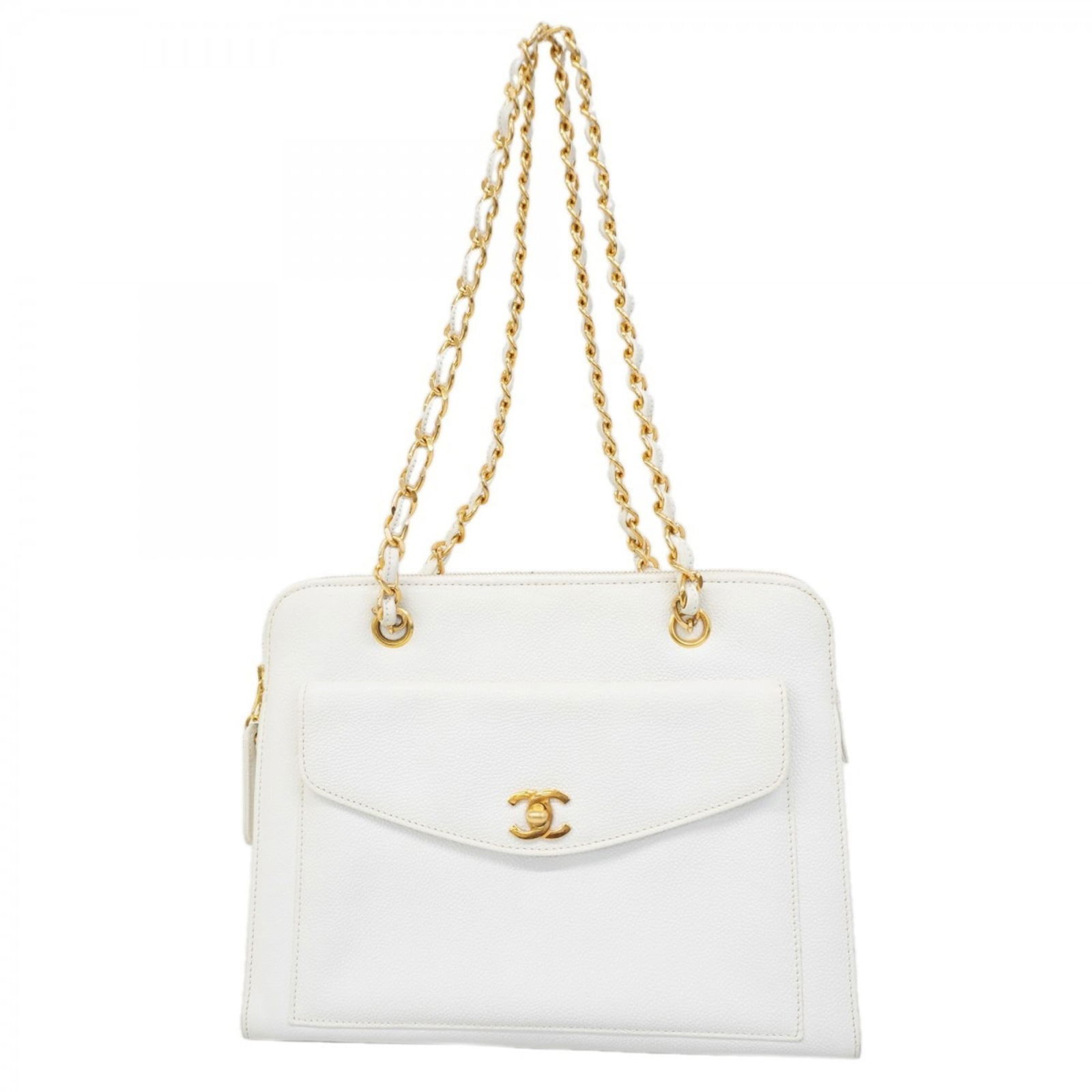 Calfskin Chanel Shoulder Bag Grained (1 of 14)