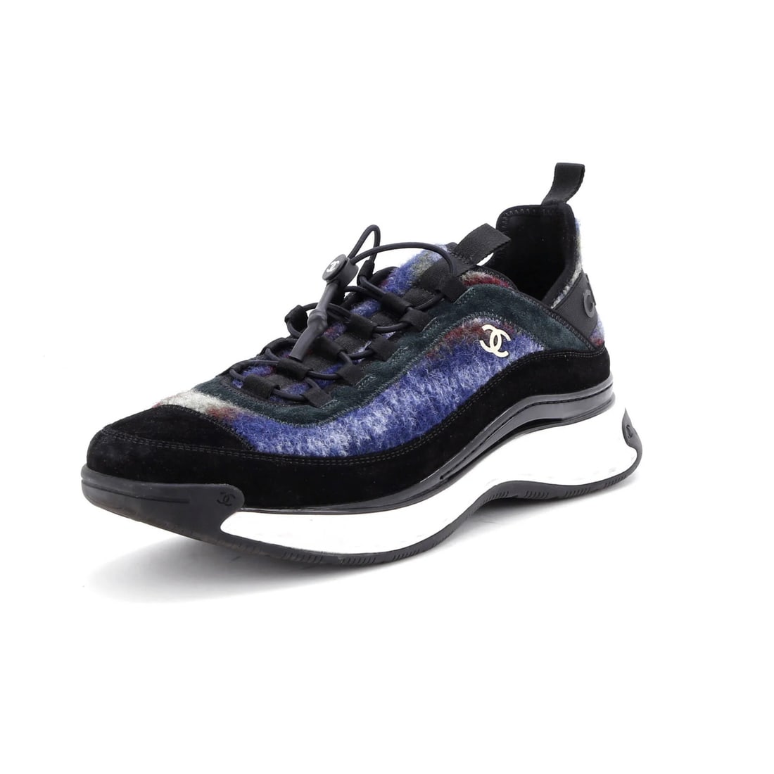 Wool Chanel Men's CC Cap Toe Logo Sneakers Suede and (1 of 6)