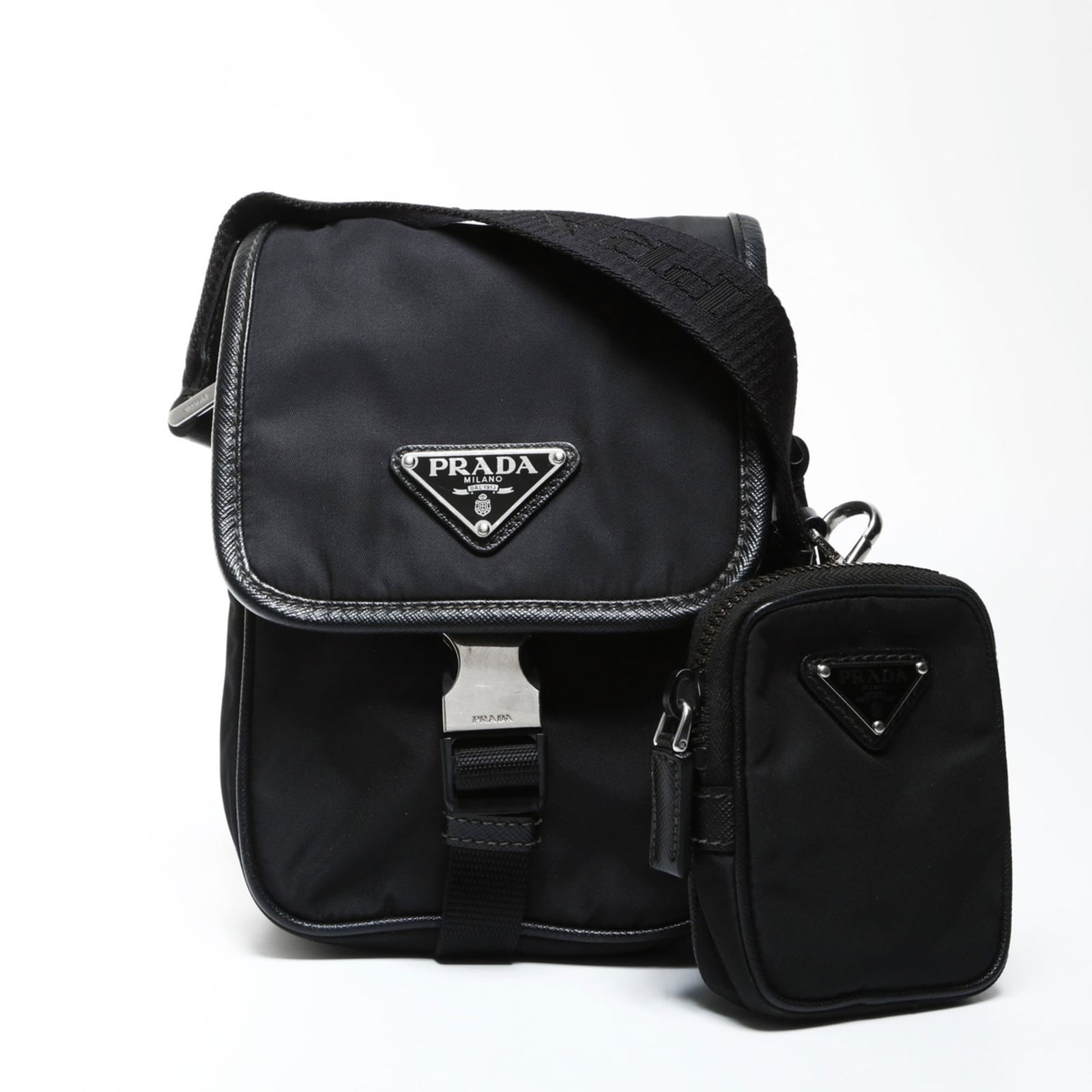 Nylon Prada Shoulder Bag: Nylon Prada Shoulder Bag This listing features Nylon Prada Shoulder Bag. Item specifics are provided below. Item Specifics: Brand: Prada Type: Shoulder Bag Material: Nylon Color: Black Gender: Women S