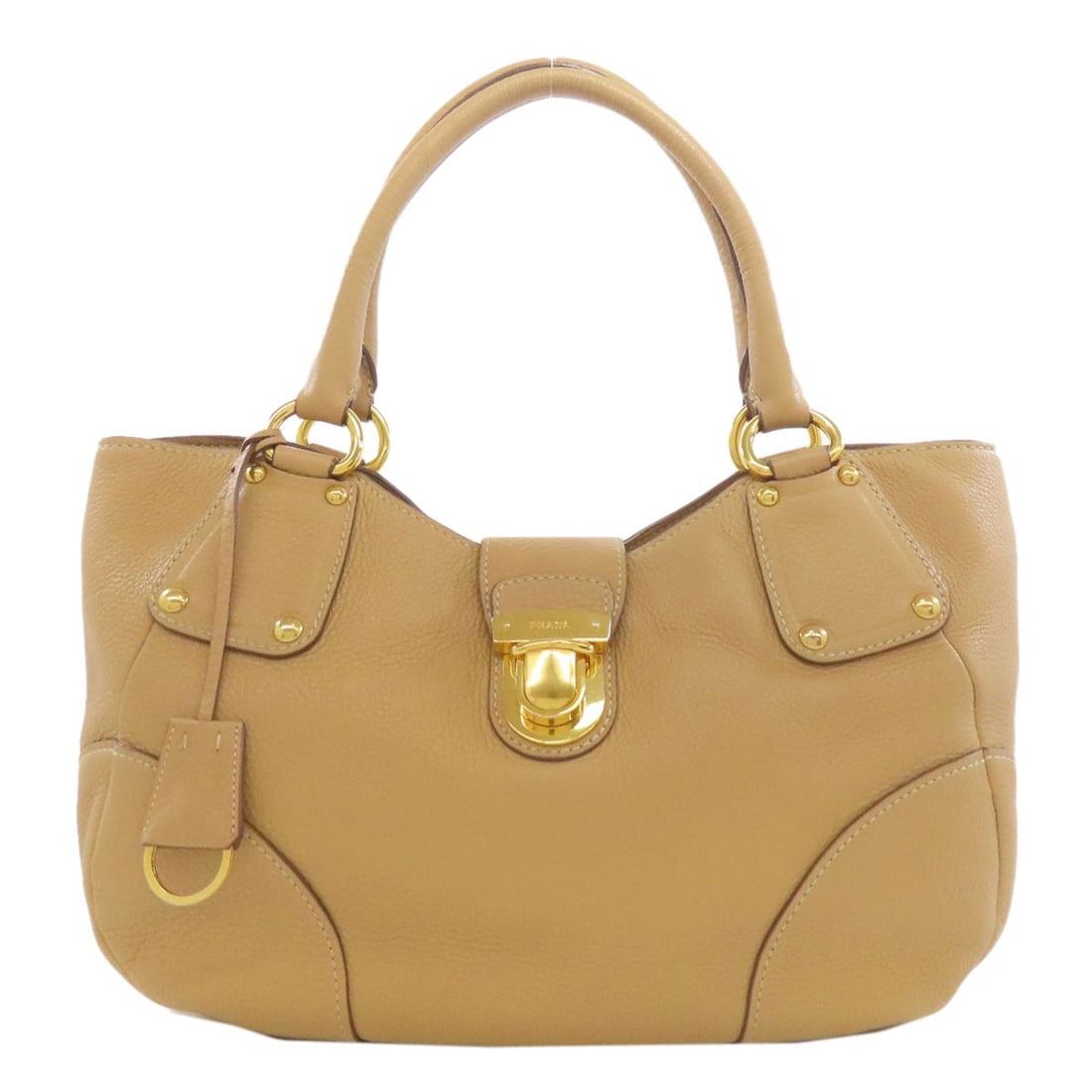 Leather PRADA logo Handbag: Leather PRADA logo Handbag This listing features Leather PRADA logo Handbag. Item specifics are provided below. Item Specifics: Brand: PRADA Style: Handbag Exterior Material: Leather Exterior Color: b