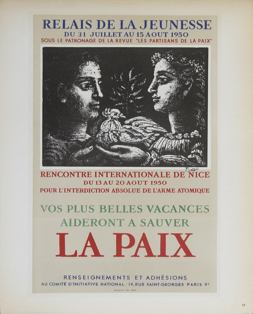 Multicolor PABLO PICASSO Relais de Jeunesse 12.5" x 9.25" Lithograph 1959 Cubism (1 of 1)