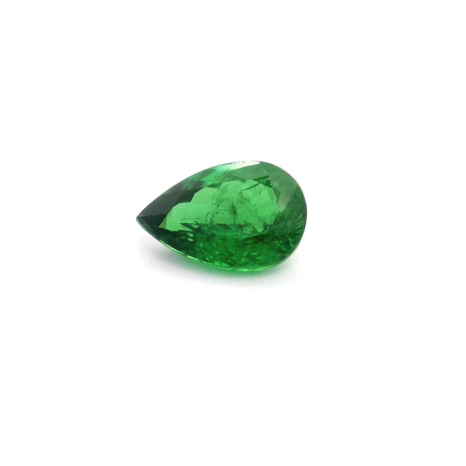 Loose Garnet Gemstone - Pear 1.55ct Green SI: Loose Garnet Gemstone - Pear 1.55ct Green SI This listing features Loose Garnet Gemstone - Pear 1.55ct Green SI. Item specifics are provided below. Item Specifics: Type: Garnet Carat: 1.55 Cut: Facete