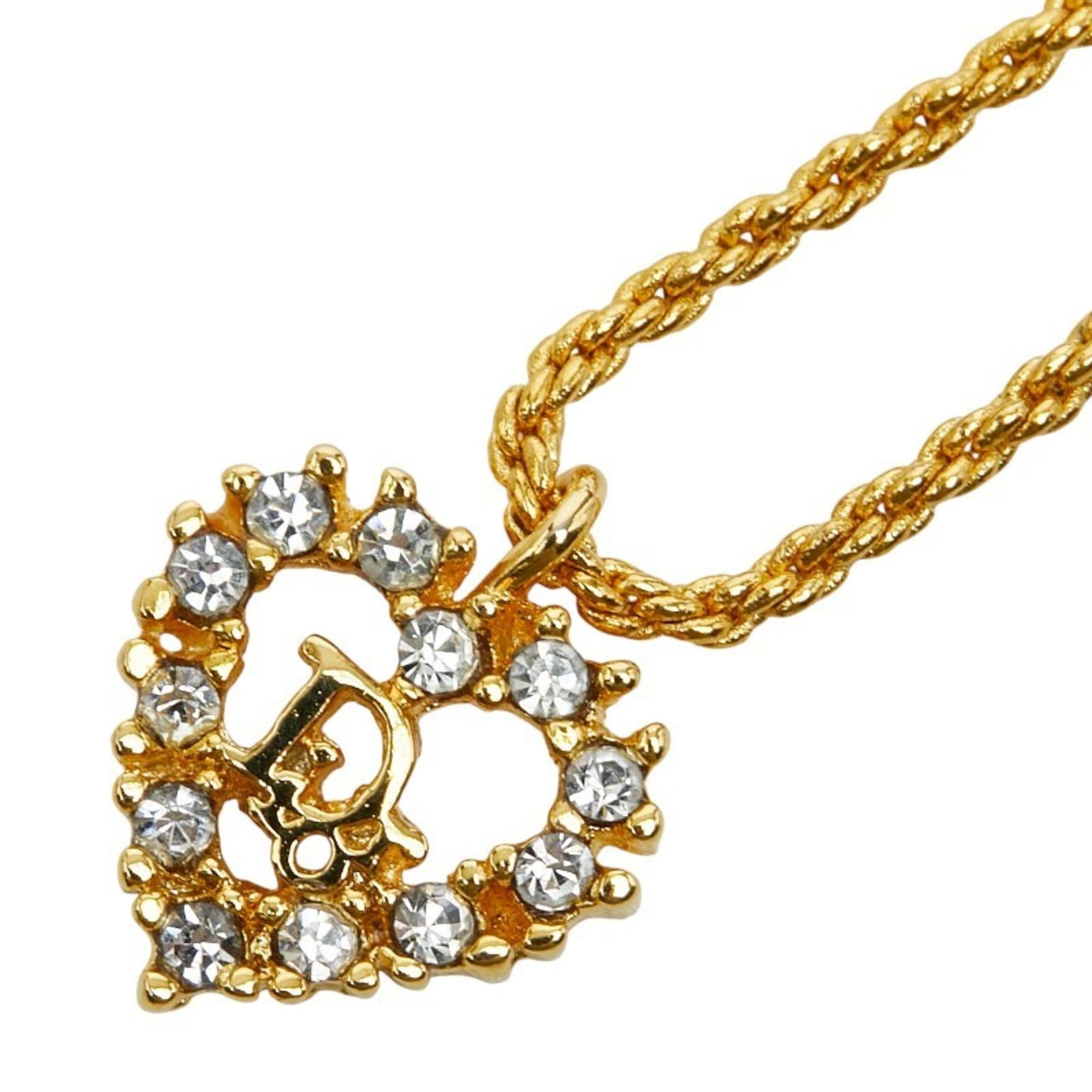 women. Christian Dior logo heart motif necklace in gold with rhinestones for: women. Christian Dior logo heart motif necklace in gold with rhinestones for This listing features women. Christian Dior logo heart motif necklace in gold with rhinestones for. Item specifics are prov