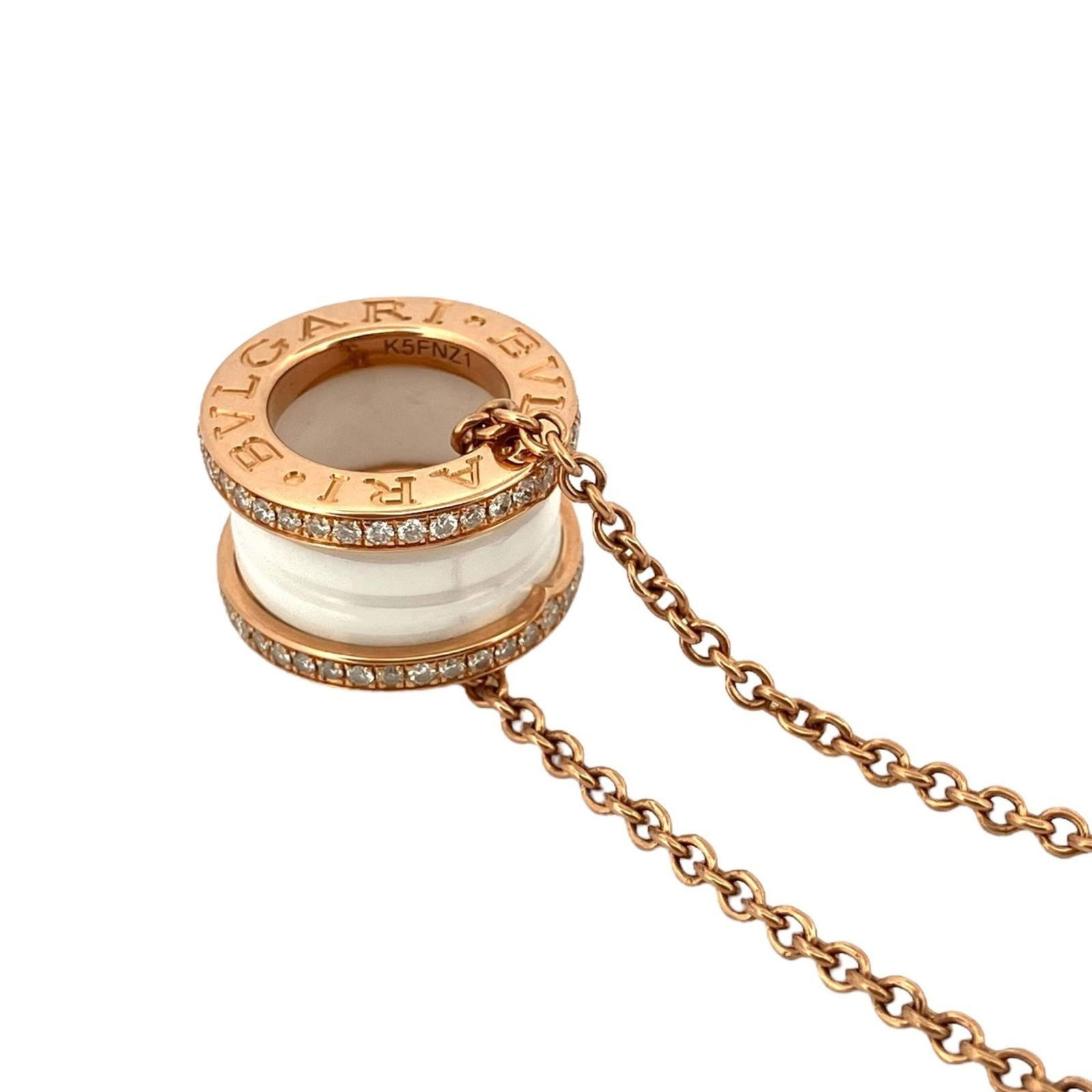 18K BVLGARI B-zero1 necklace in 750 PG white ceramic with paved diamonds: 18K BVLGARI B-zero1 necklace in 750 PG white ceramic with paved diamonds This listing features 18K BVLGARI B-zero1 necklace in 750 PG white ceramic with paved diamonds. Item specifics are provided bel