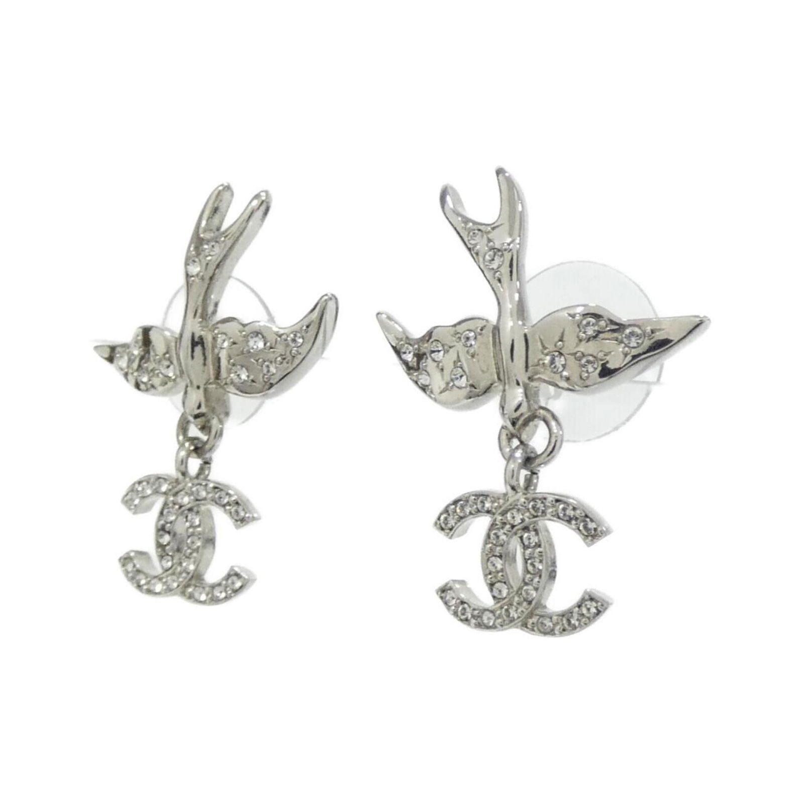 Silver Chanel Stud Earrings - 2