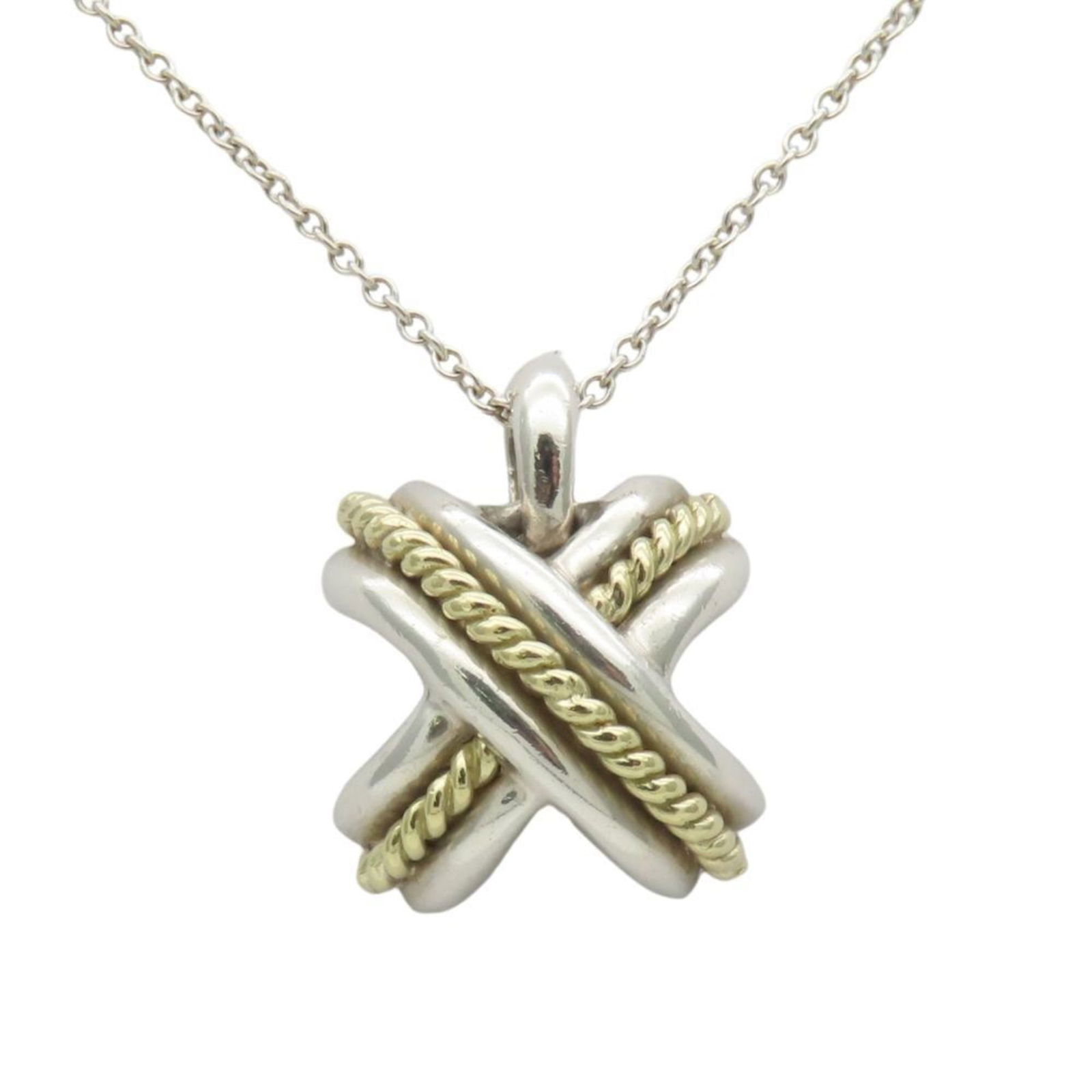 TIFFANY & Co. Signature Necklace in 925 Sterling Silver and 18K Yellow Gold. Women's.: TIFFANY & Co. Signature Necklace in 925 Sterling Silver and 18K Yellow Gold. Women's. This listing features TIFFANY & Co. Signature Necklace in 925 Sterling Silver and 18K Yellow Gold. Women's.. Item