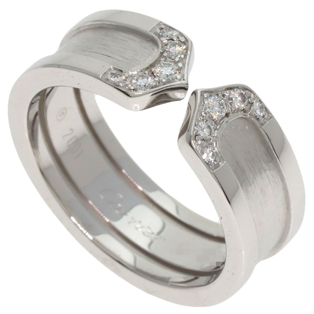 Gold CARTIER C2 Ring SM Diamond #50 Ring K18 White (1 of 9)