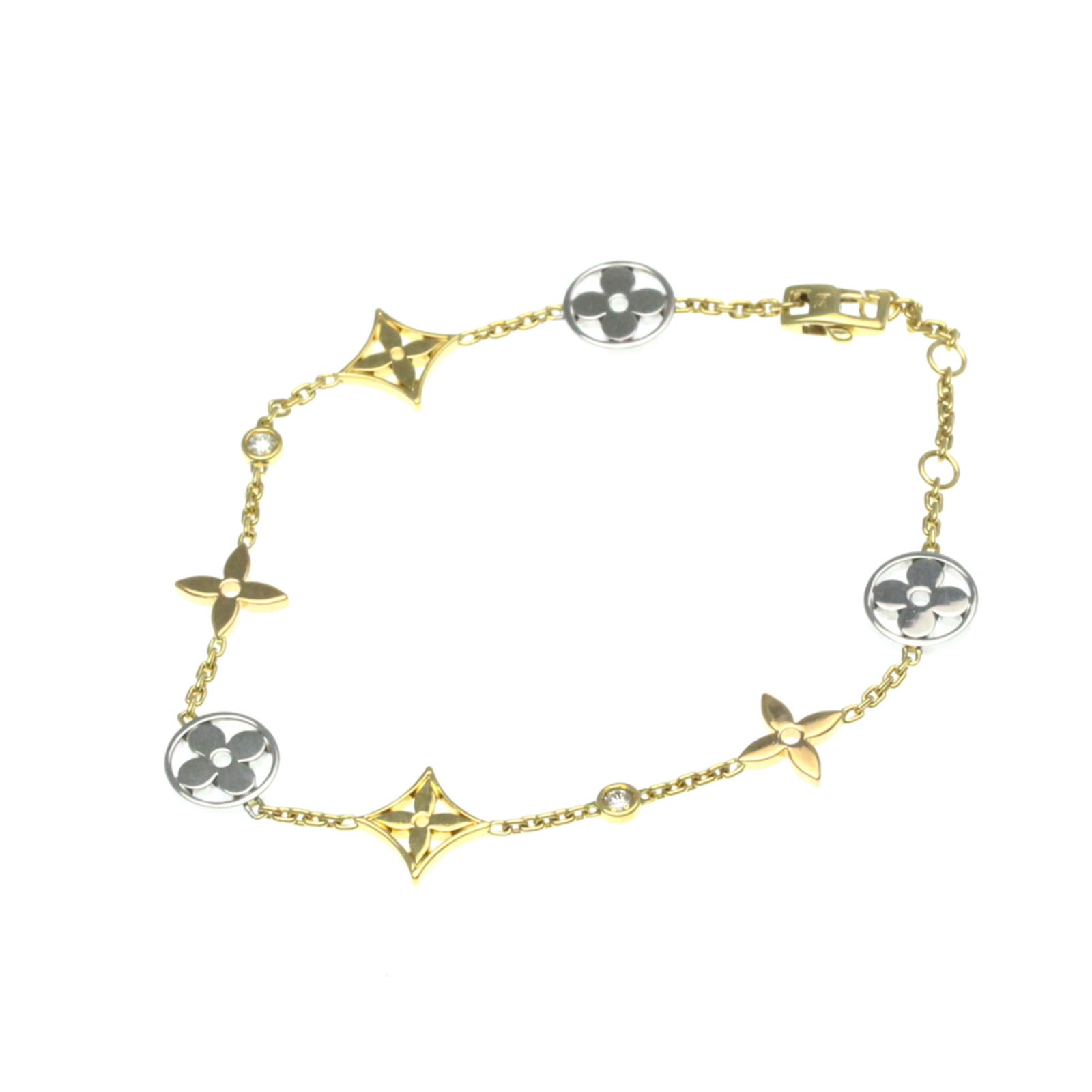 Yellow Gold (18K) - Louis Vuitton Charm Bracelet Pink Gold (18K) - White Gold (18K): Yellow Gold (18K) - Louis Vuitton Charm Bracelet Pink Gold (18K) - White Gold (18K) This listing features Yellow Gold (18K) - Louis Vuitton Charm Bracelet Pink Gold (18K) - White Gold (18K). Item