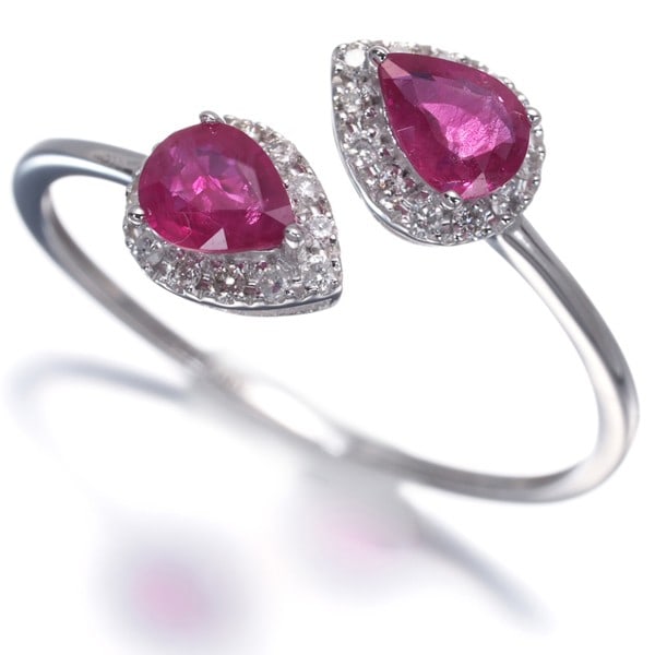 Gold Ruby 0.35Ct Diamond 0.12Ct Pear-Shaped Ring 18K 750 White: Gold Ruby 0.35Ct Diamond 0.12Ct Pear-Shaped Ring 18K 750 White This listing features Gold Ruby 0.35Ct Diamond 0.12Ct Pear-Shaped Ring 18K 750 White. Item specifics are provided below. Item Specifics: