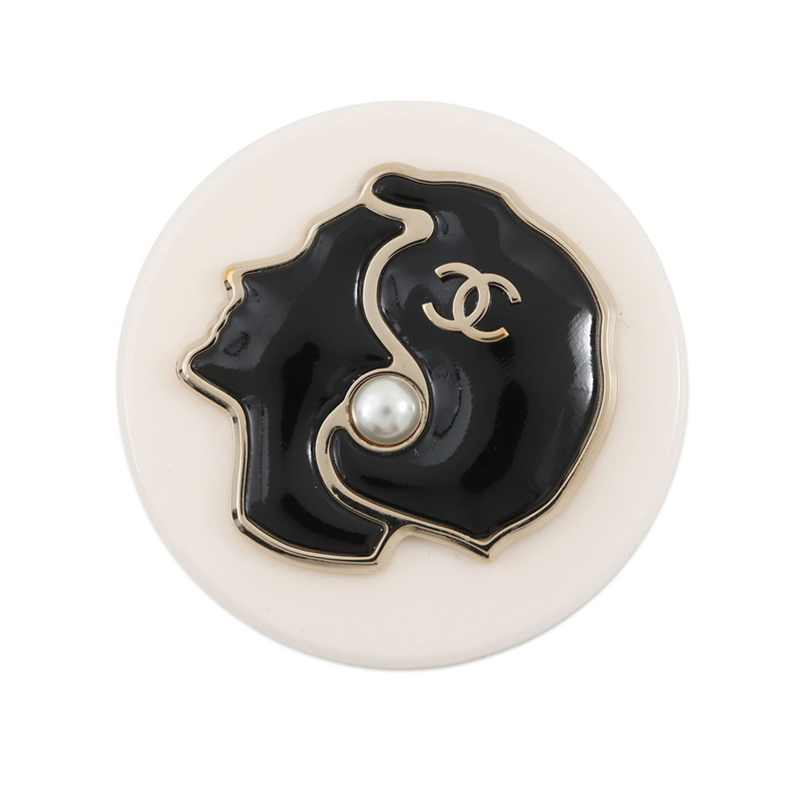 Plastic Chanel Brooch: Plastic Chanel Brooch This listing features Plastic Chanel Brooch. Item specifics are provided below. Item Specifics: Brand: Chanel Type: Brooch Gender: Women Material: Plastic Color: Black, White Siz