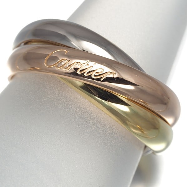 Gold Cartier Ring Trinity 3Color Classic Eu54 18K 750 Yellow White Rose: Gold Cartier Ring Trinity 3Color Classic Eu54 18K 750 Yellow White Rose This listing features Gold Cartier Ring Trinity 3Color Classic Eu54 18K 750 Yellow White Rose. Item specifics are provided below