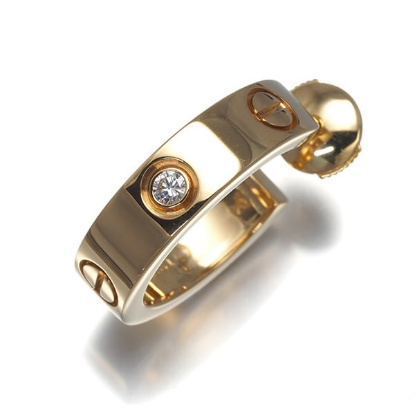 Gold Cartier Single Earring Diamond Love Hoop 18K 750 Yellow: Gold Cartier Single Earring Diamond Love Hoop 18K 750 Yellow This listing features Gold Cartier Single Earring Diamond Love Hoop 18K 750 Yellow. Item specifics are provided below. Item Specifics: Bran
