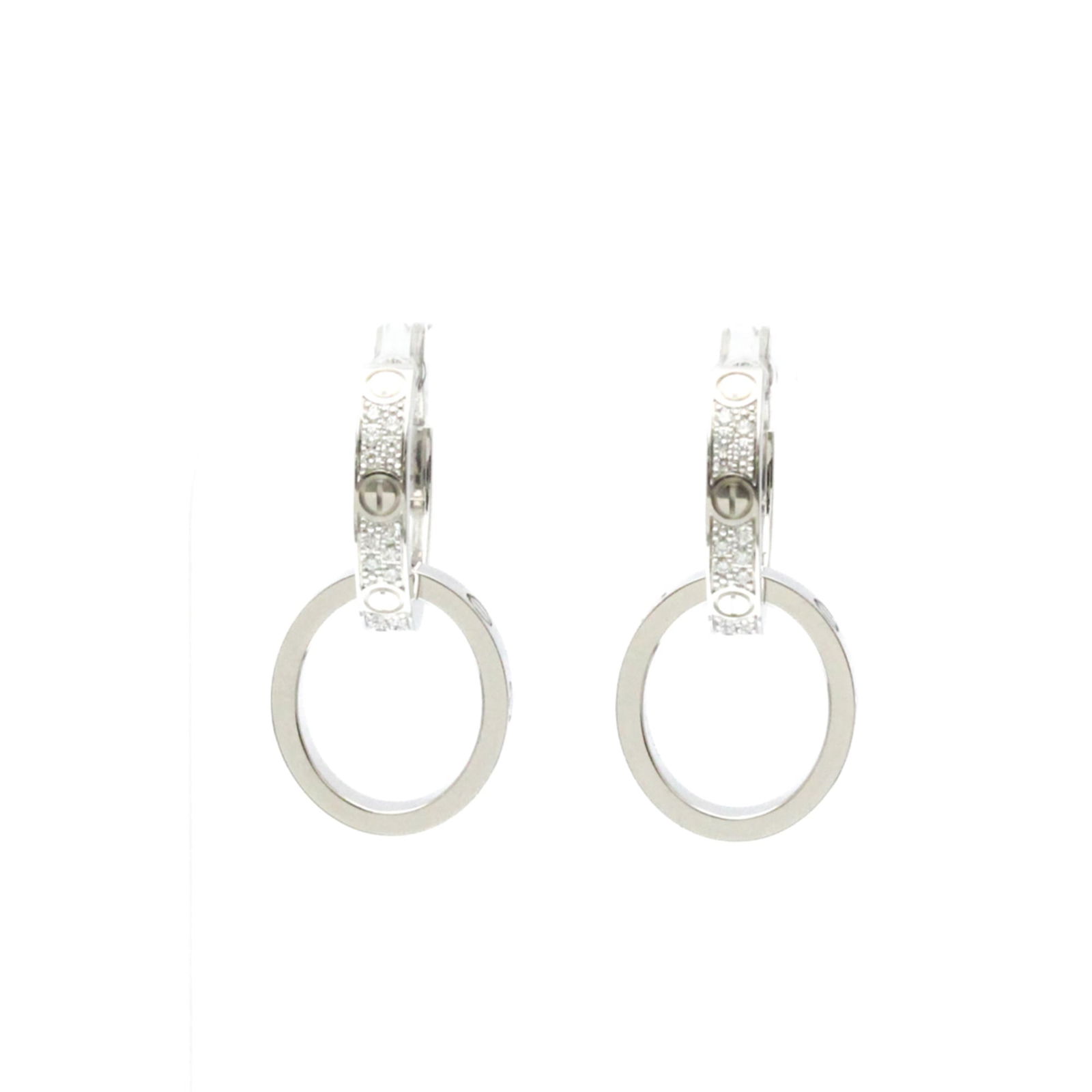 (18K) Cartier Drop Earrings White Gold: (18K) Cartier Drop Earrings White Gold This listing features (18K) Cartier Drop Earrings White Gold. Item specifics are provided below. Item Specifics: Brand: Cartier Type: Drop Earrings Style: Fashio
